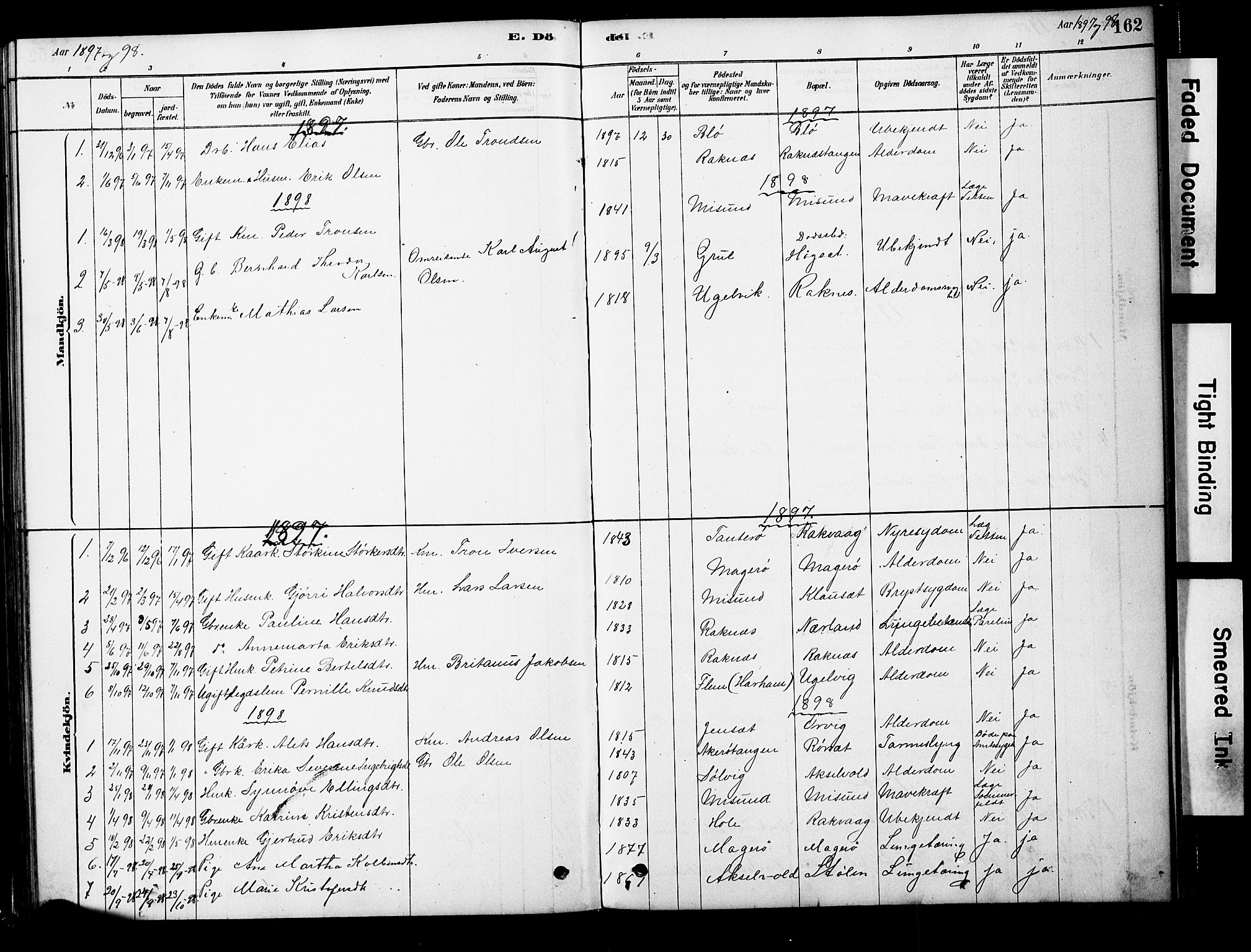 Ministerialprotokoller, klokkerbøker og fødselsregistre - Møre og Romsdal, AV/SAT-A-1454/563/L0736: Parish register (official) no. 563A01, 1878-1903, p. 162