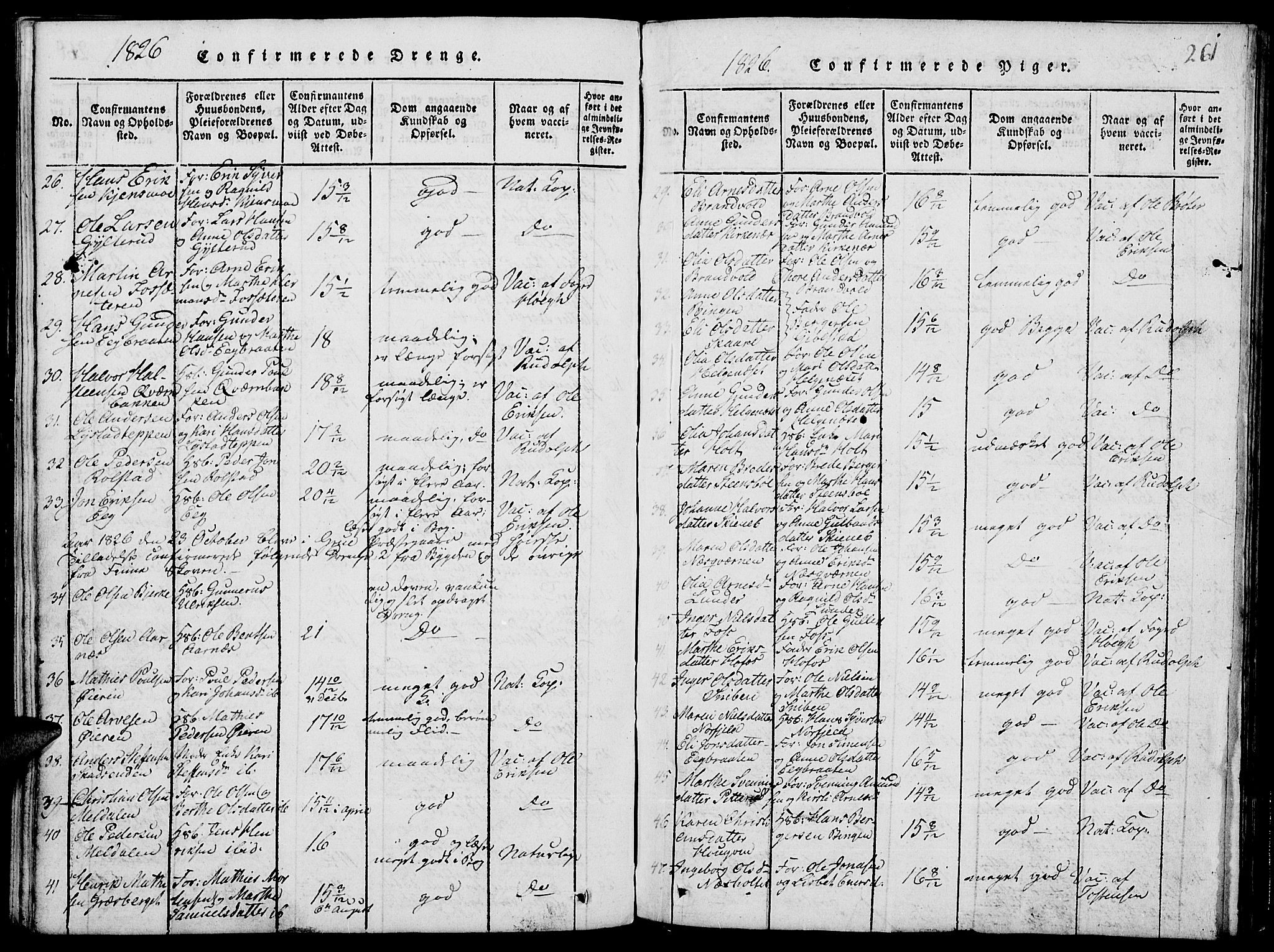 Grue prestekontor, AV/SAH-PREST-036/H/Ha/Hab/L0001: Parish register (copy) no. 1, 1814-1841, p. 261