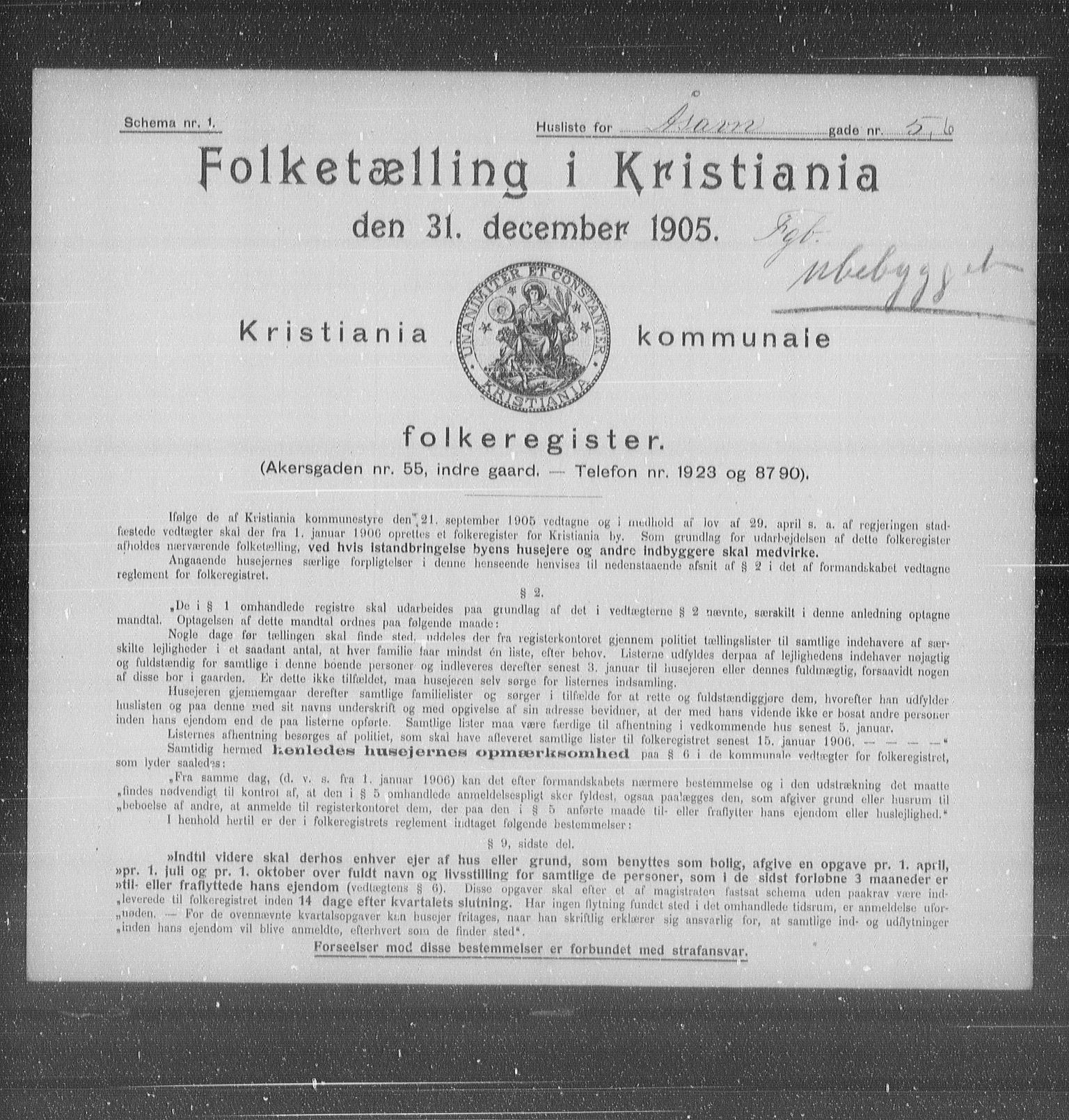 OBA, Municipal Census 1905 for Kristiania, 1905, p. 68824