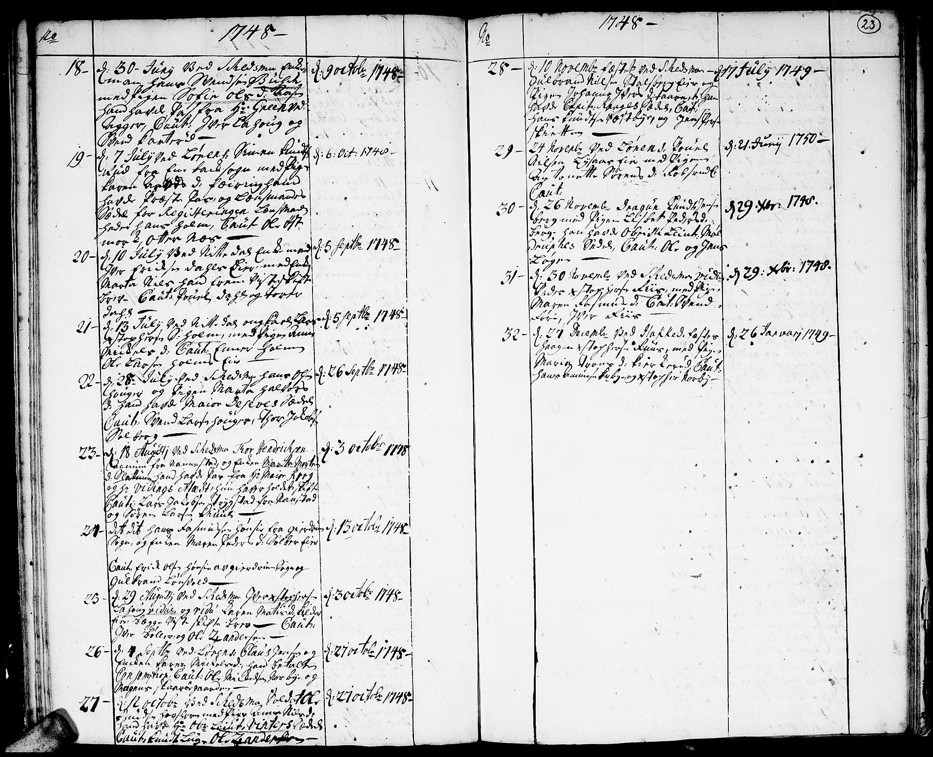 Skedsmo prestekontor Kirkebøker, SAO/A-10033a/F/Fa/L0004: Parish register (official) no. I 4, 1737-1768, p. 23