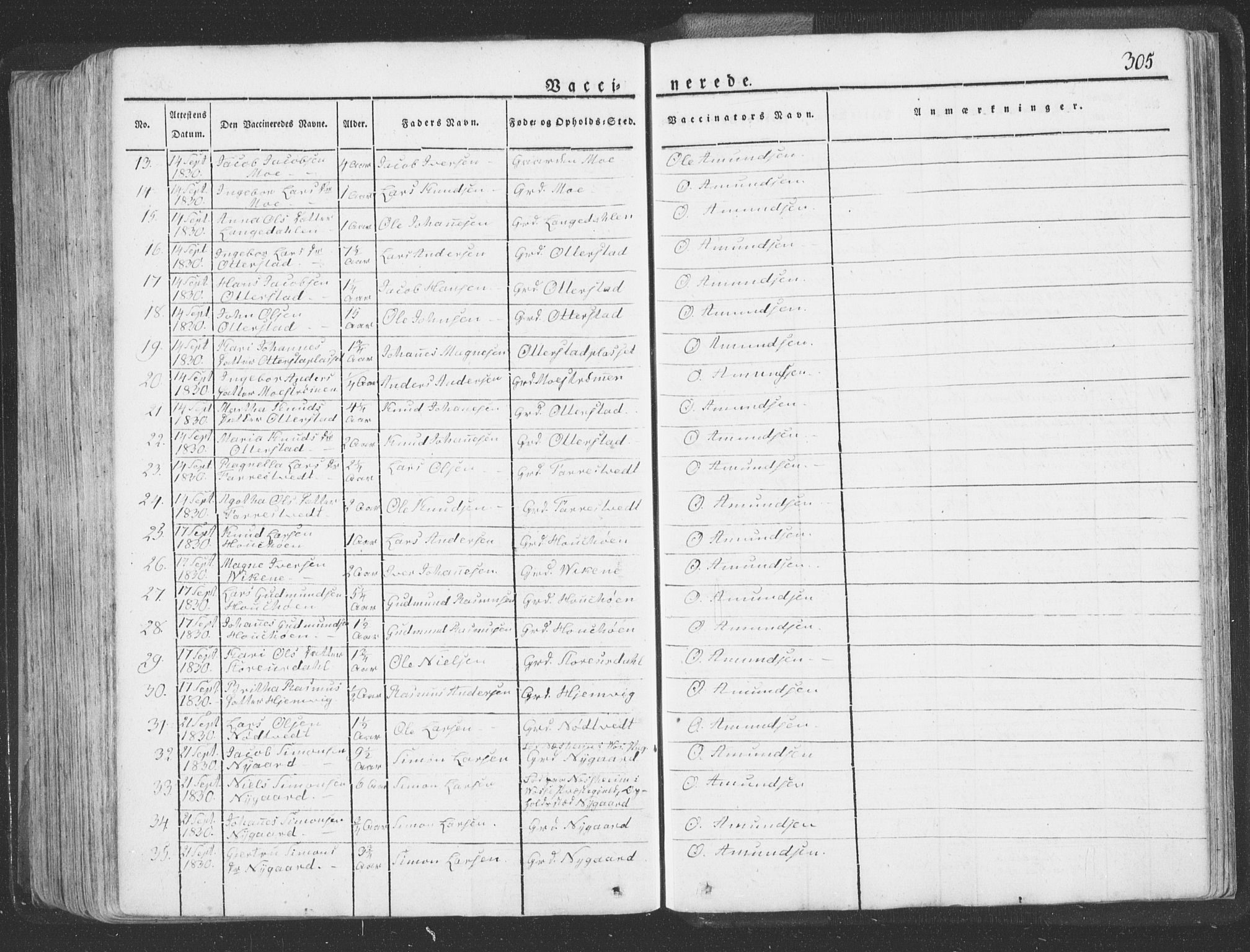 Hosanger sokneprestembete, SAB/A-75801/H/Haa: Parish register (official) no. A 6, 1824-1835, p. 305