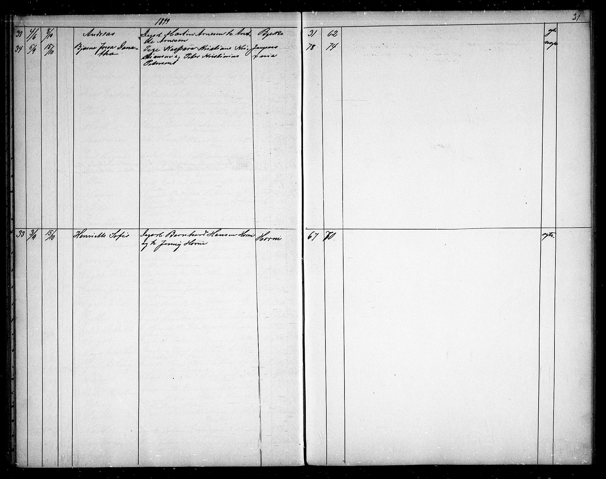 Asker prestekontor Kirkebøker, SAO/A-10256a/G/Gb/L0004: Parish register (copy) no. II 4, 1890-1899, p. 31