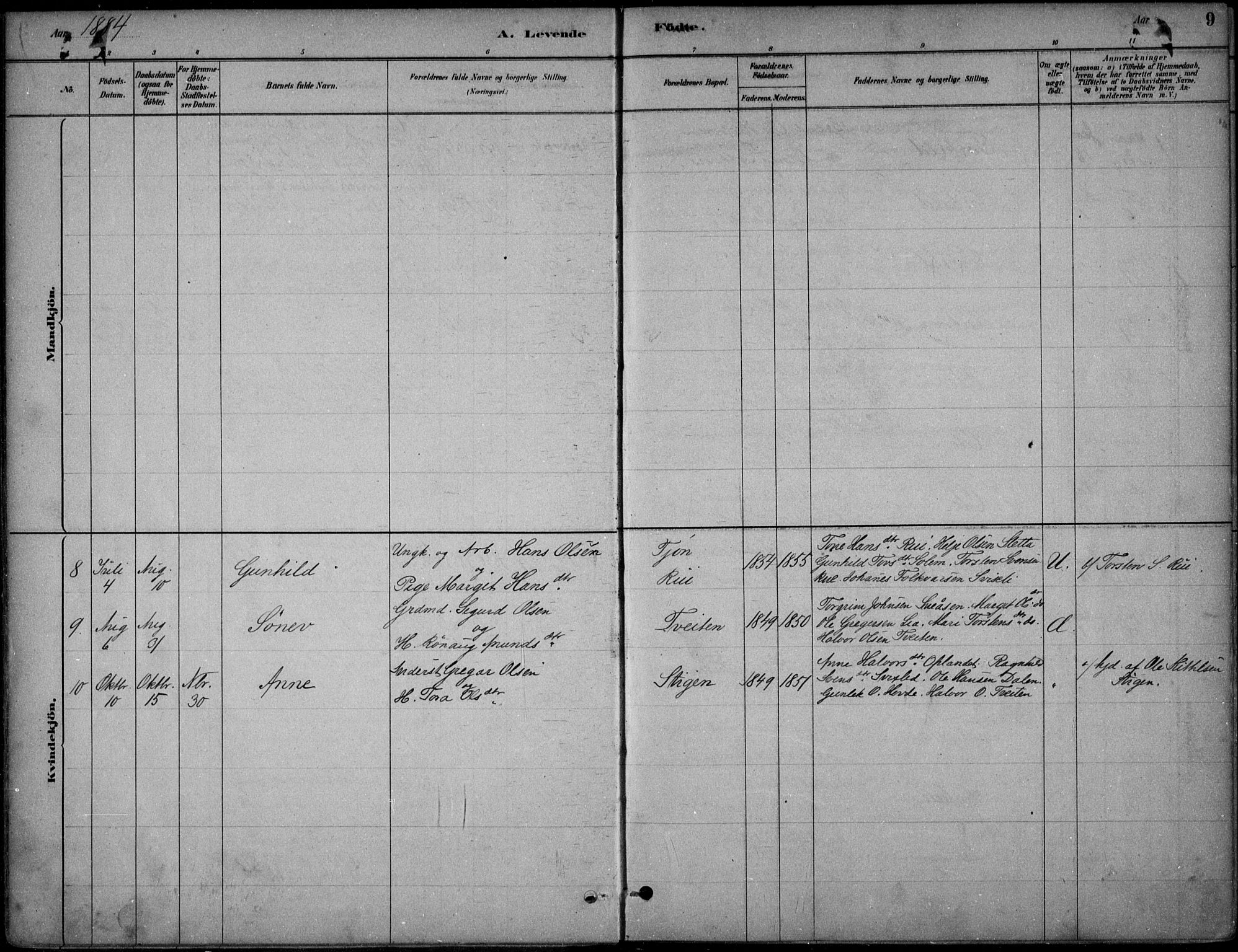 Hjartdal kirkebøker, AV/SAKO-A-270/F/Fc/L0002: Parish register (official) no. III 2, 1880-1936, p. 9