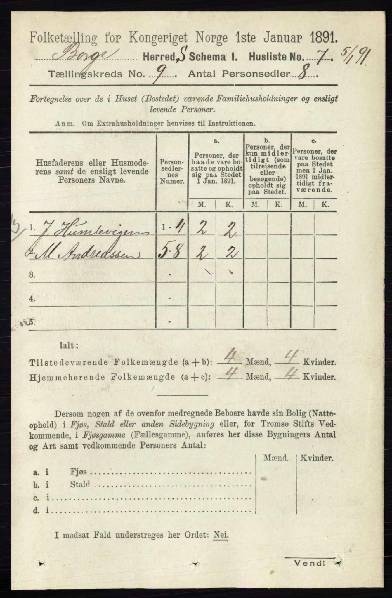 RA, 1891 census for 0113 Borge, 1891, p. 5698