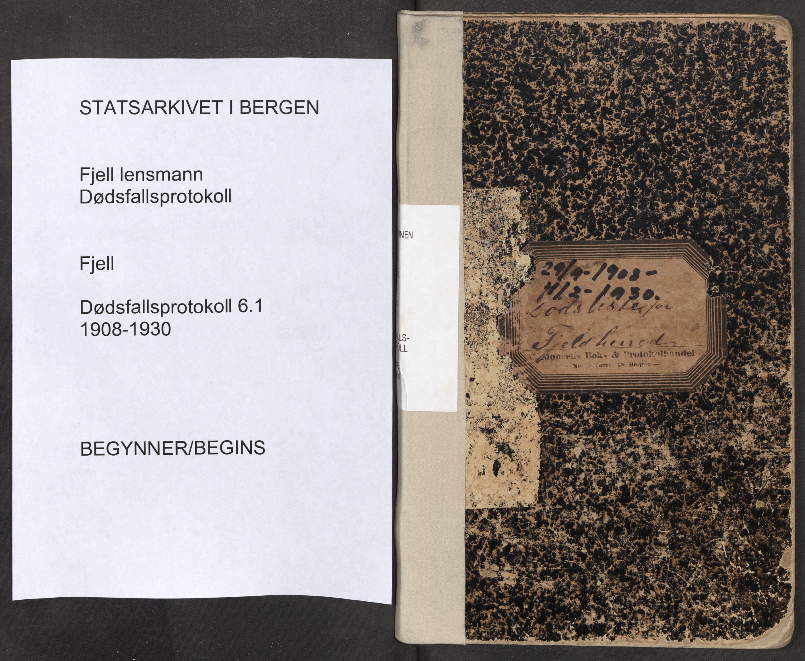 Lensmannen i Fjell, SAB/A-32301/0006/L0001: Dødsfallprotokoll, 1908-1930