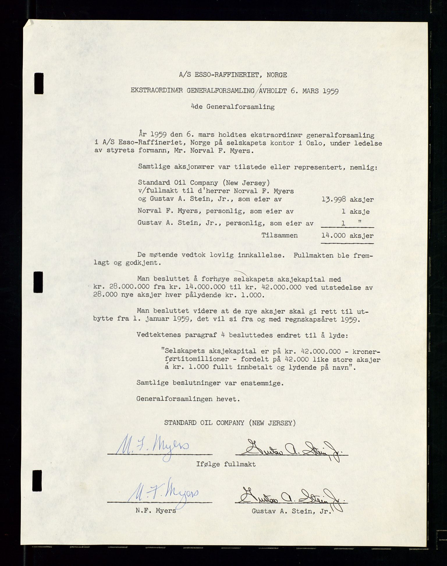 PA 1537 - A/S Essoraffineriet Norge, AV/SAST-A-101957/A/Aa/L0001/0002: Styremøter / Shareholder meetings, board meetings, by laws (vedtekter), 1957-1960, p. 58