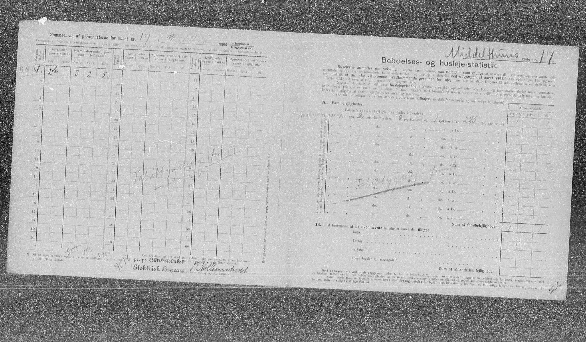 OBA, Municipal Census 1905 for Kristiania, 1905, p. 34350