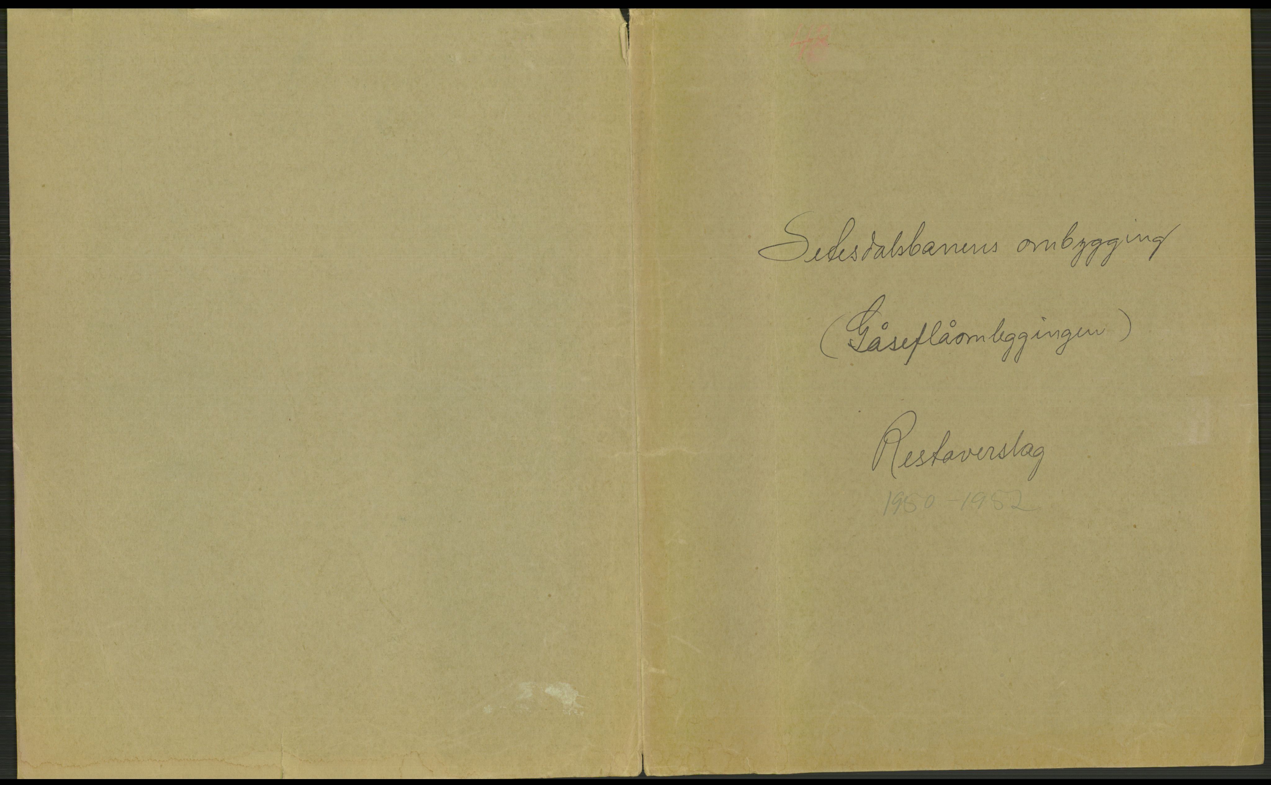 Samferdselsdepartementet, Jernbanekontoret , AV/RA-S-3874/E/Ef/L0322/0002: -- / 310 Setesdalsbanens ombygging, 1950-1952, p. 1