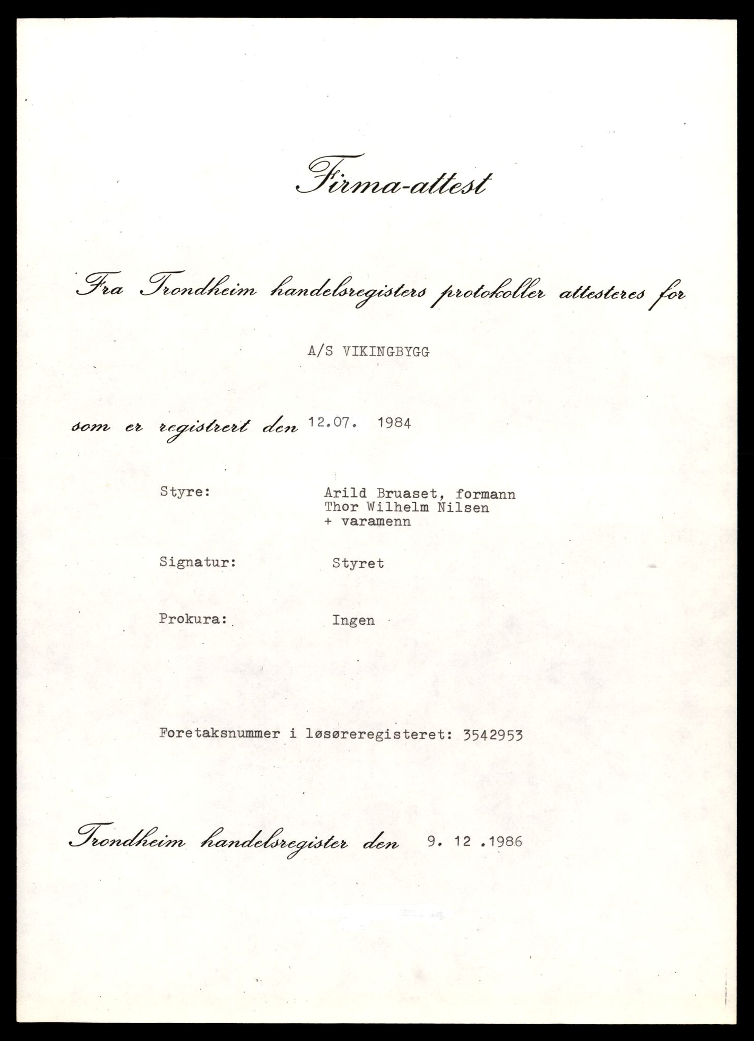 Trondheim byfogd, SAT/A-0003/2/J/Jd/Jda/L0064: Bilag, aksjeselskap, Vik-Wg, 1944-1990, p. 5