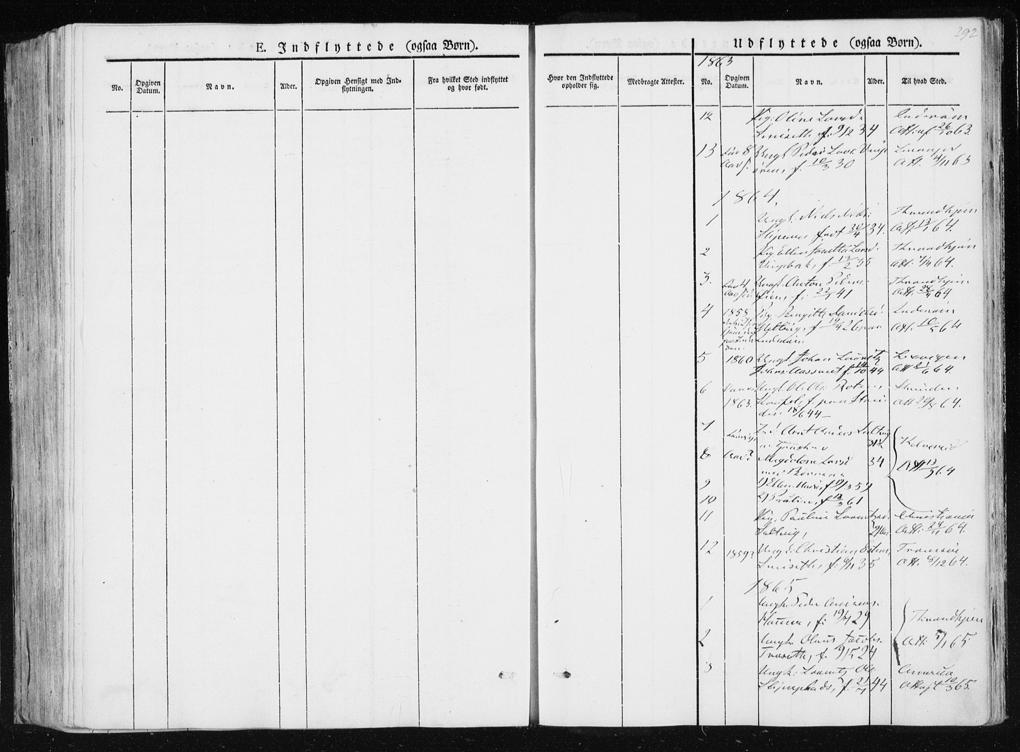 Ministerialprotokoller, klokkerbøker og fødselsregistre - Nord-Trøndelag, SAT/A-1458/733/L0323: Parish register (official) no. 733A02, 1843-1870, p. 292