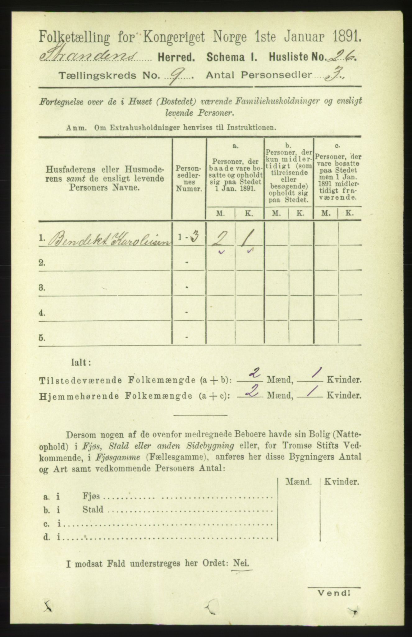 RA, 1891 census for 1525 Stranda, 1891, p. 2193