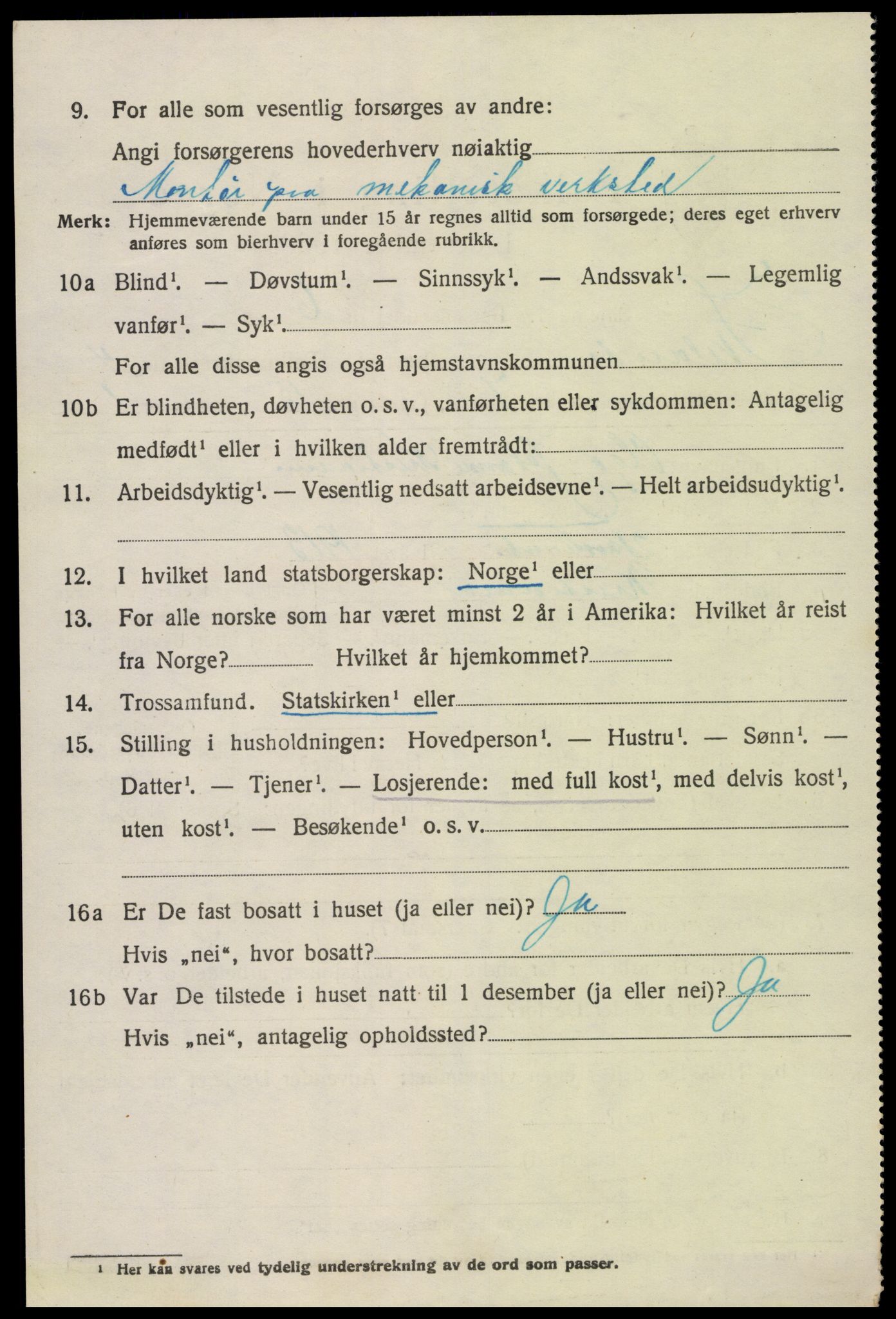 SAK, 1920 census for Iveland, 1920, p. 1396