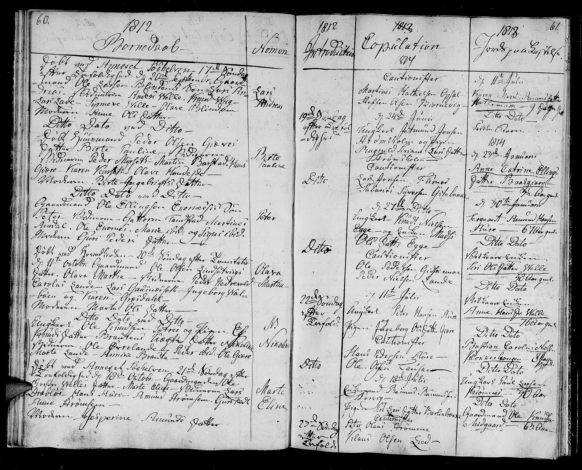 Ministerialprotokoller, klokkerbøker og fødselsregistre - Møre og Romsdal, AV/SAT-A-1454/522/L0309: Parish register (official) no. 522A04, 1810-1816, p. 60-61