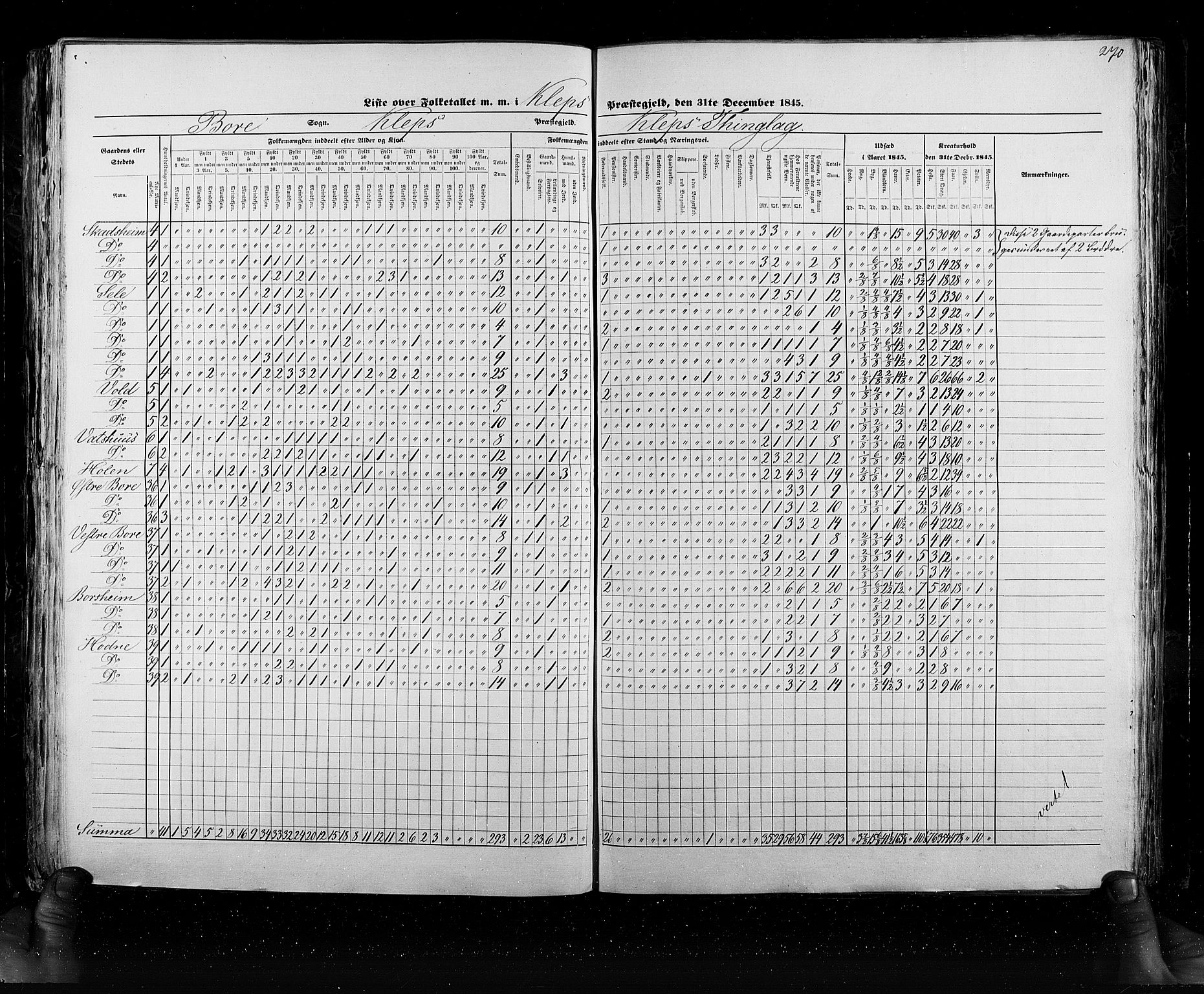 RA, Census 1845, vol. 6: Lister og Mandal amt og Stavanger amt, 1845, p. 270