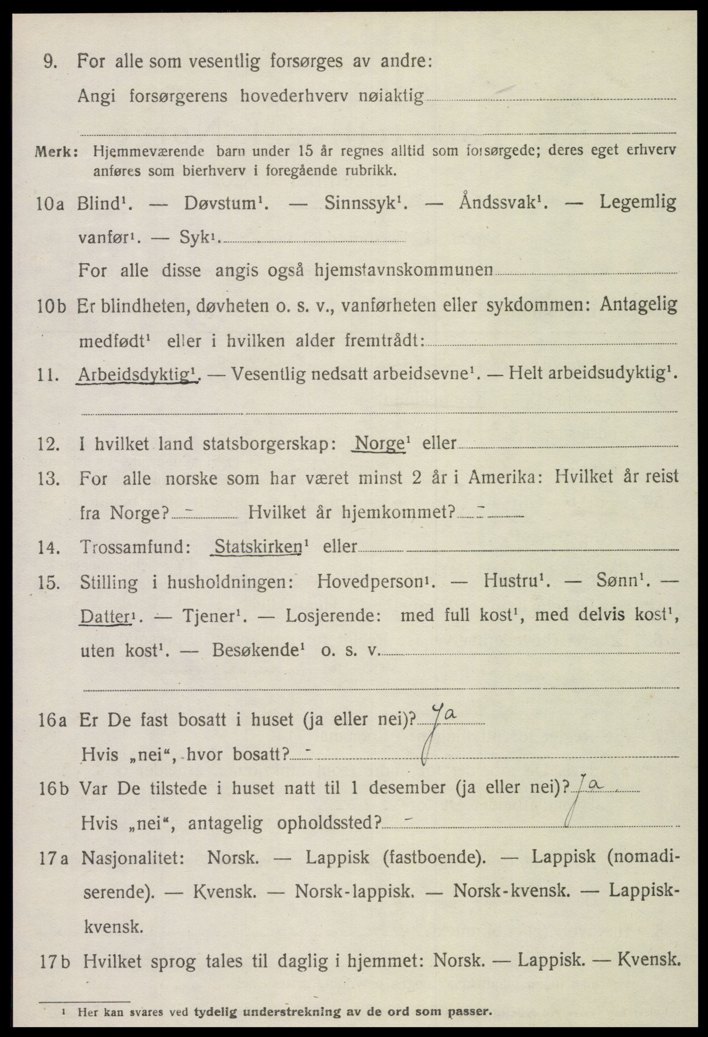 SAT, 1920 census for Leksvik, 1920, p. 3157