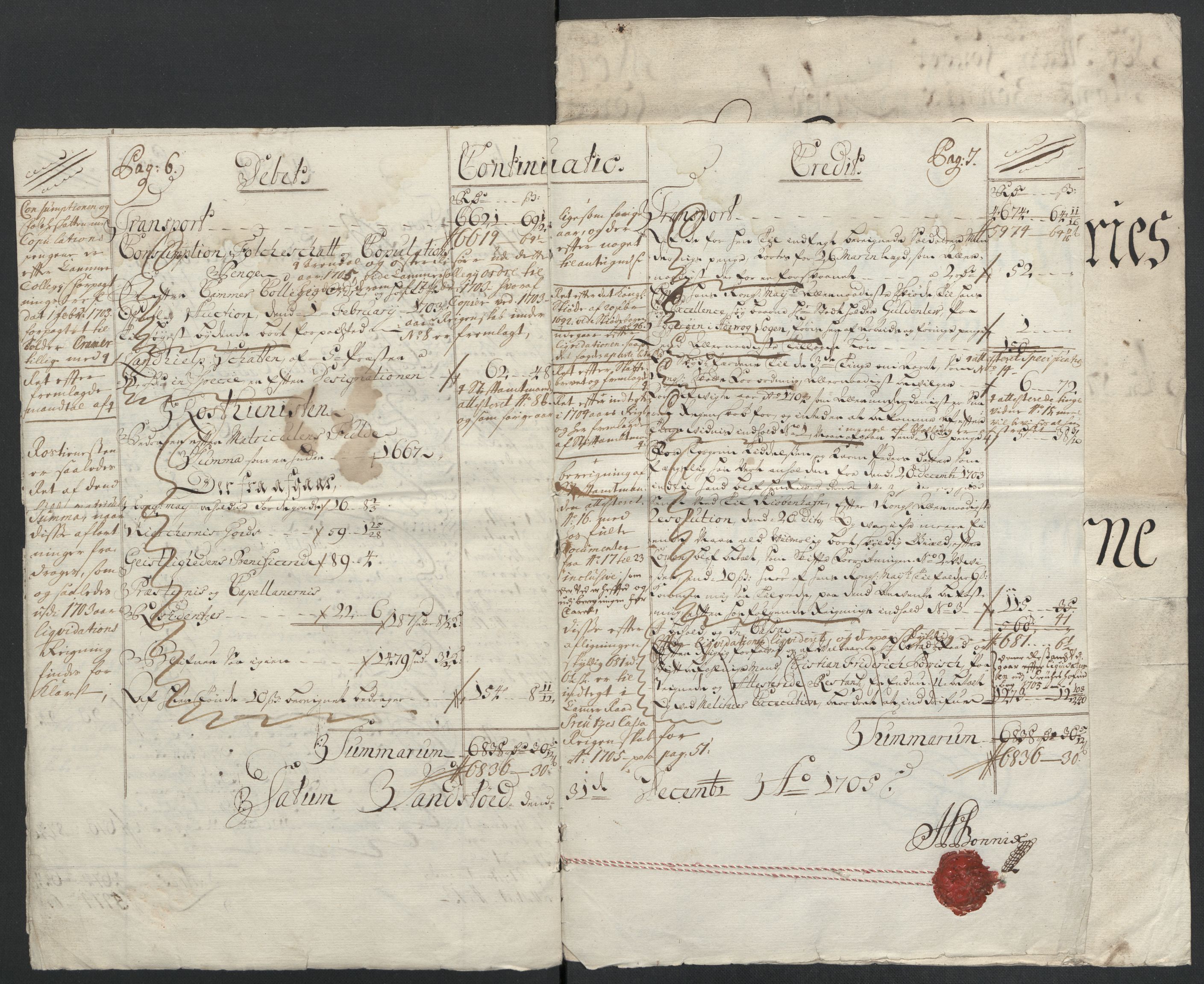 Rentekammeret inntil 1814, Reviderte regnskaper, Fogderegnskap, RA/EA-4092/R39/L2317: Fogderegnskap Nedenes, 1704-1705, p. 143