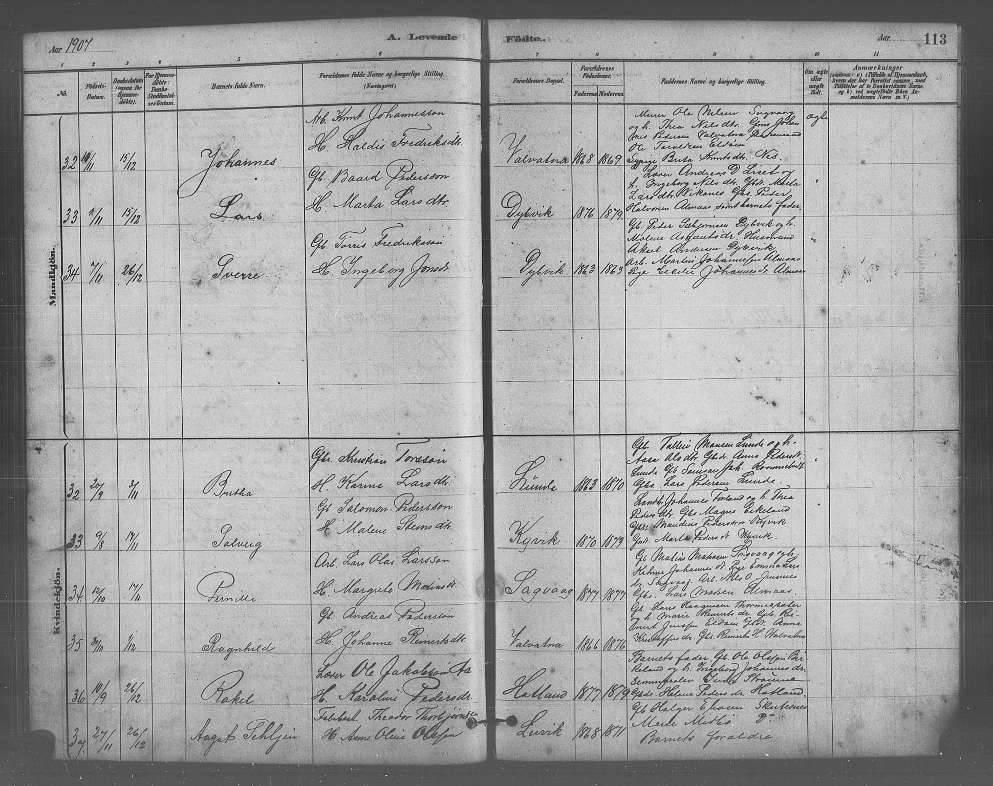 Stord sokneprestembete, SAB/A-78201/H/Hab: Parish register (copy) no. A 2, 1879-1909, p. 113