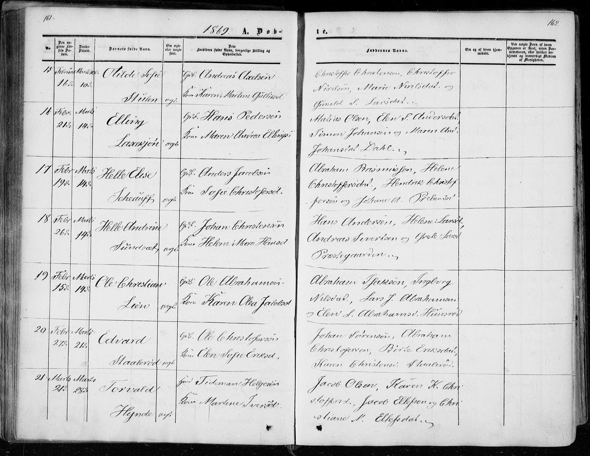 Andebu kirkebøker, SAKO/A-336/F/Fa/L0005: Parish register (official) no. 5, 1857-1870, p. 161-162
