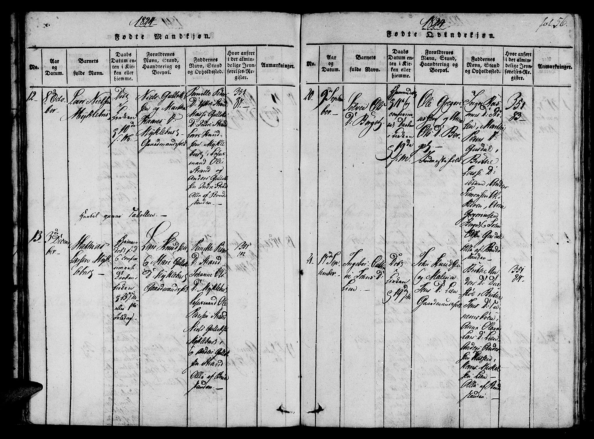 Ministerialprotokoller, klokkerbøker og fødselsregistre - Møre og Romsdal, AV/SAT-A-1454/501/L0004: Parish register (official) no. 501A04, 1816-1831, p. 56