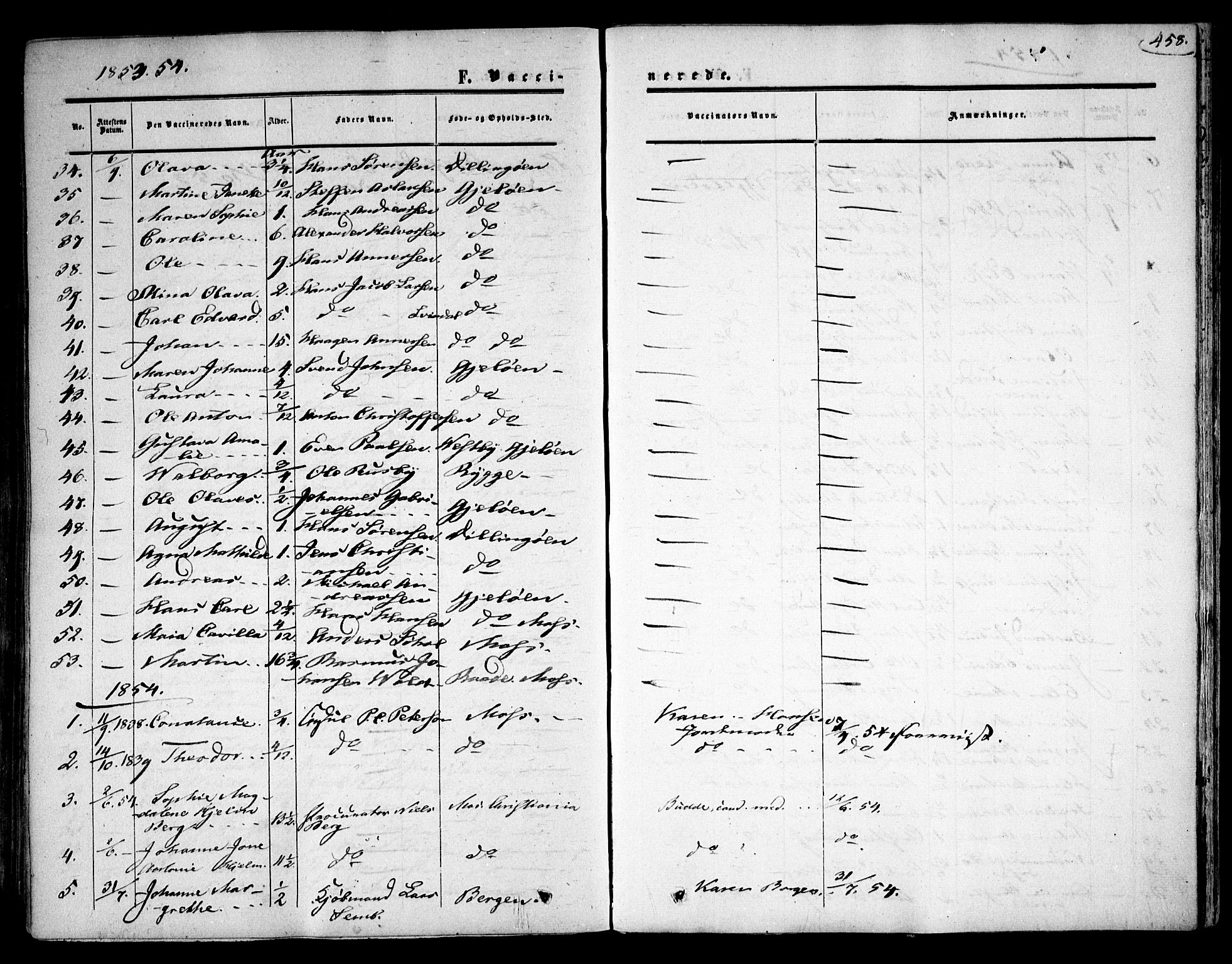 Moss prestekontor Kirkebøker, AV/SAO-A-2003/F/Fa/L0008: Parish register (official) no. I 8, 1852-1869, p. 458