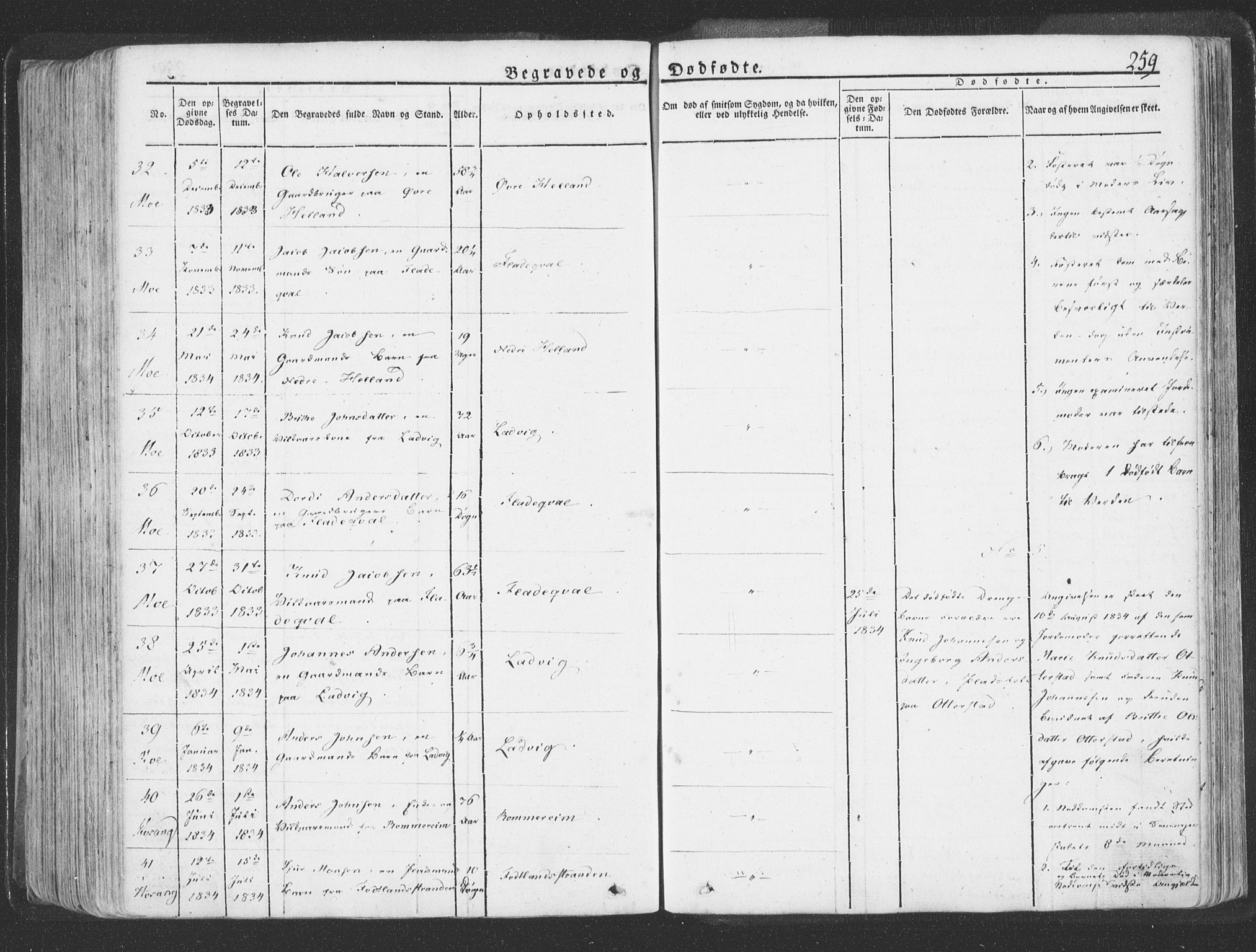 Hosanger sokneprestembete, AV/SAB-A-75801/H/Haa: Parish register (official) no. A 6, 1824-1835, p. 259