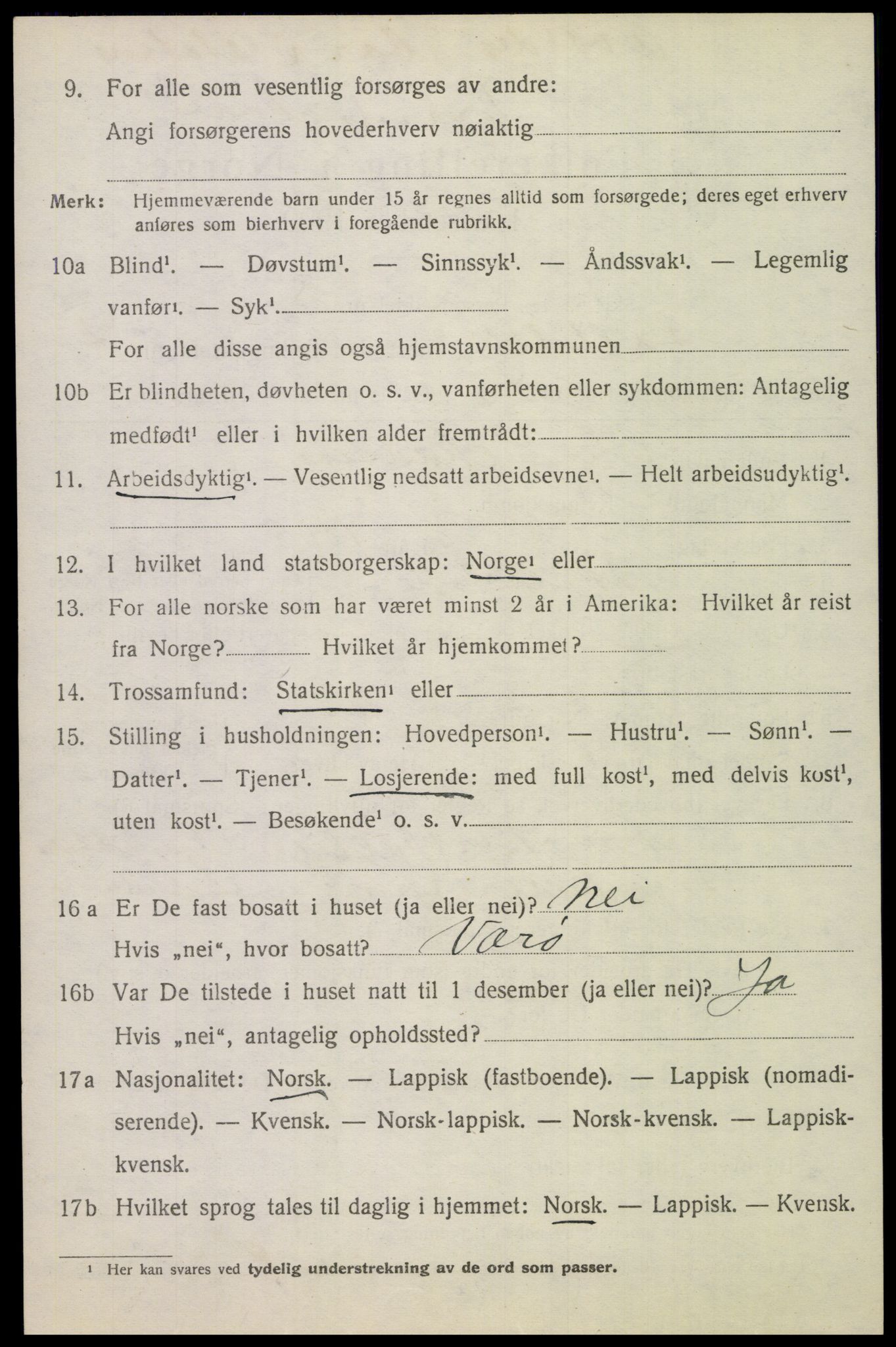 SAT, 1920 census for Saltdal, 1920, p. 8506