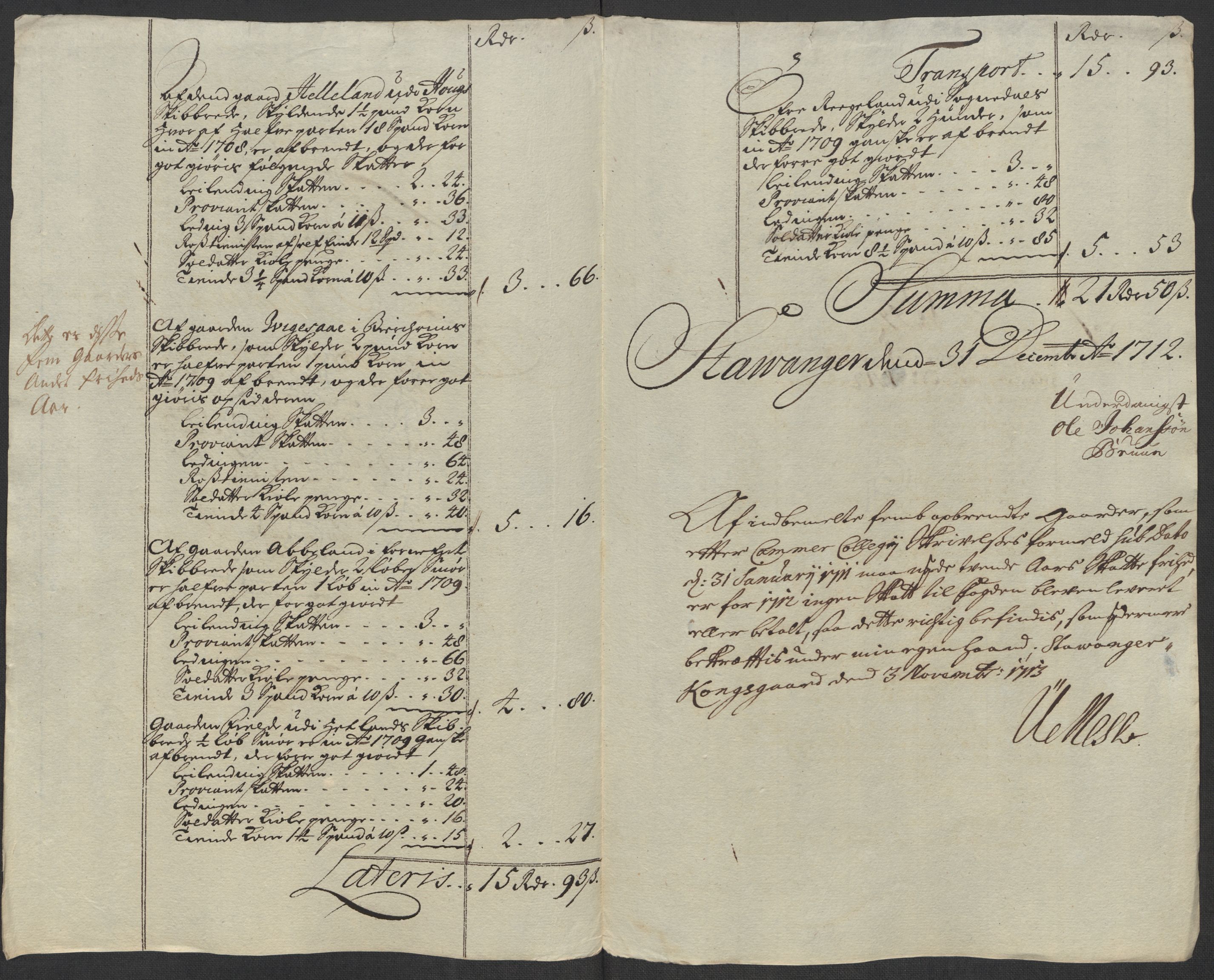 Rentekammeret inntil 1814, Reviderte regnskaper, Fogderegnskap, AV/RA-EA-4092/R46/L2737: Fogderegnskap Jæren og Dalane, 1712, p. 307