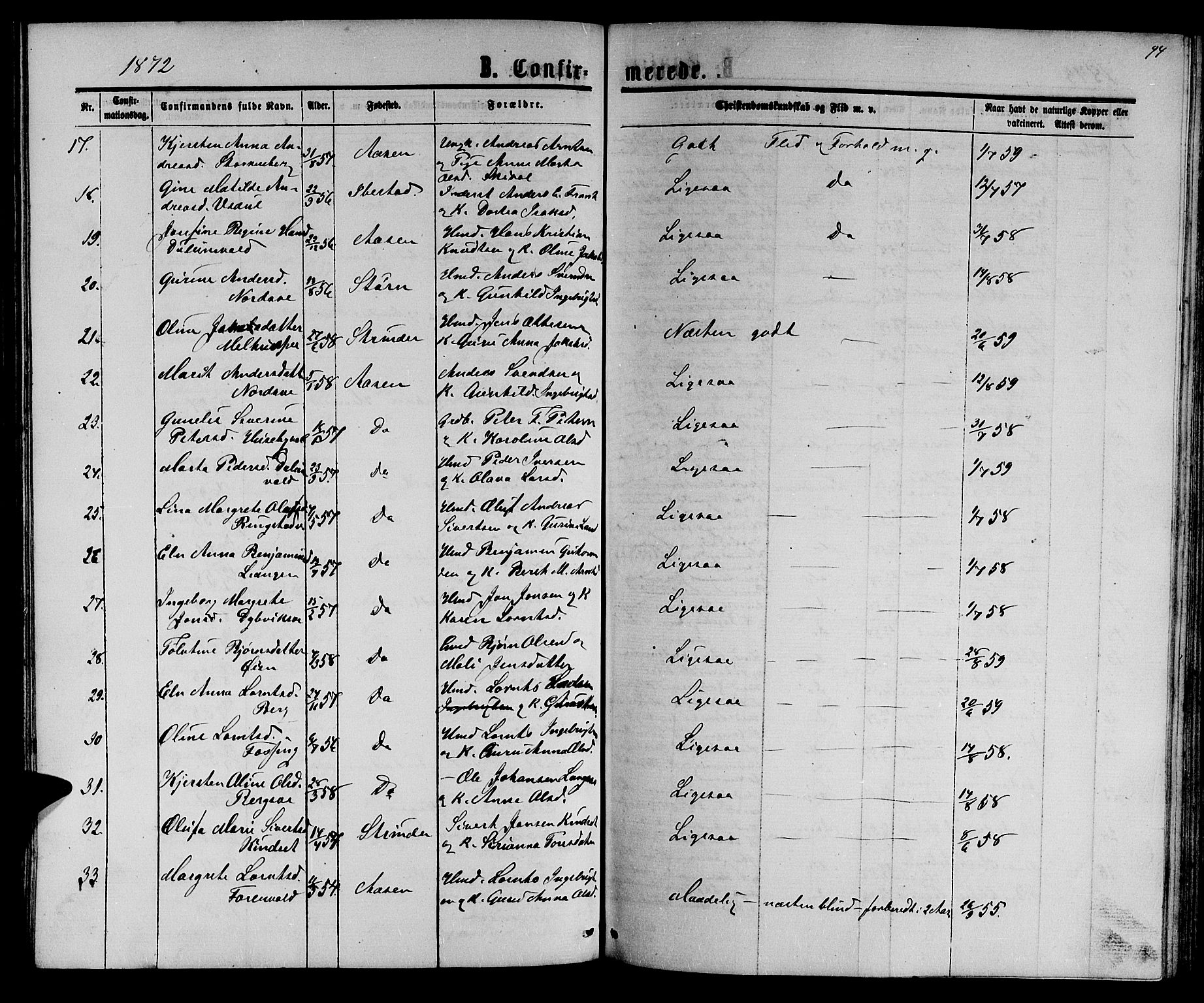 Ministerialprotokoller, klokkerbøker og fødselsregistre - Nord-Trøndelag, SAT/A-1458/714/L0133: Parish register (copy) no. 714C02, 1865-1877, p. 94