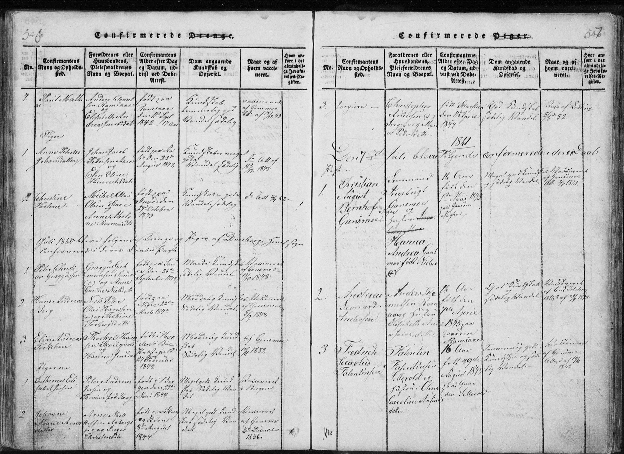 Ministerialprotokoller, klokkerbøker og fødselsregistre - Nordland, AV/SAT-A-1459/897/L1411: Parish register (copy) no. 897C01, 1820-1866, p. 546-547