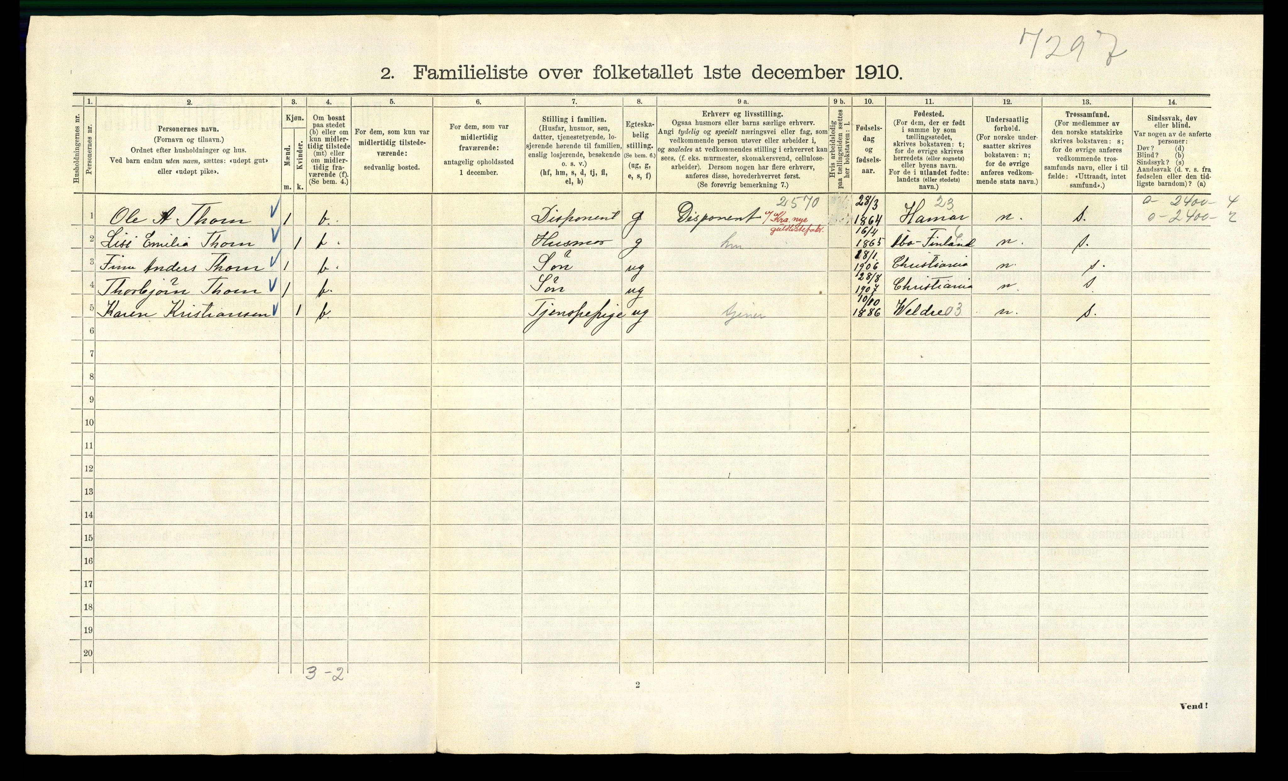 RA, 1910 census for Kristiania, 1910, p. 93630