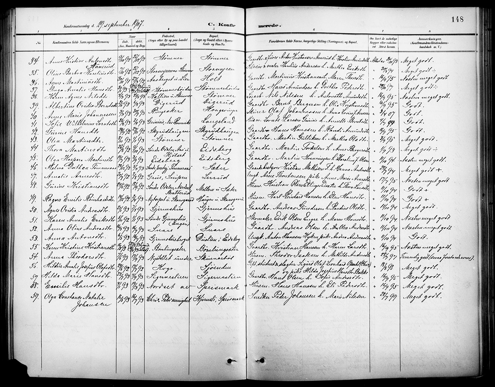 Vinger prestekontor, AV/SAH-PREST-024/H/Ha/Hab/L0003: Parish register (copy) no. 3, 1895-1920, p. 148