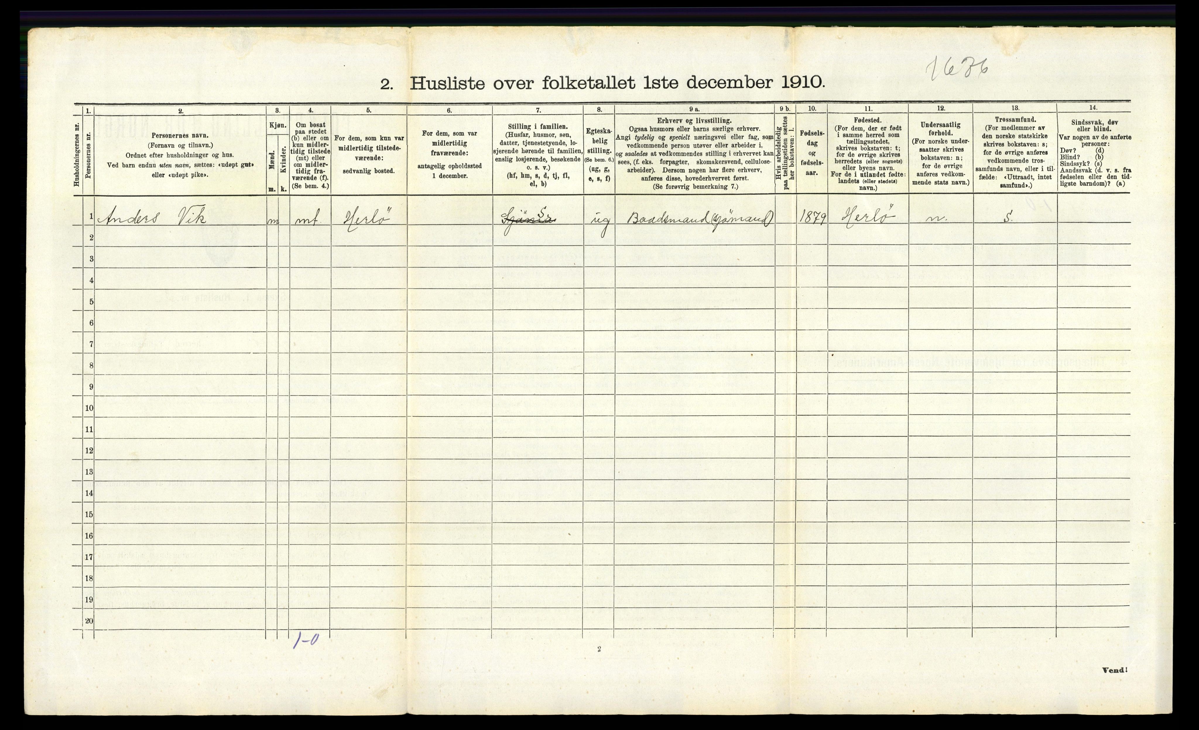 RA, 1910 census for Tysnes, 1910, p. 145