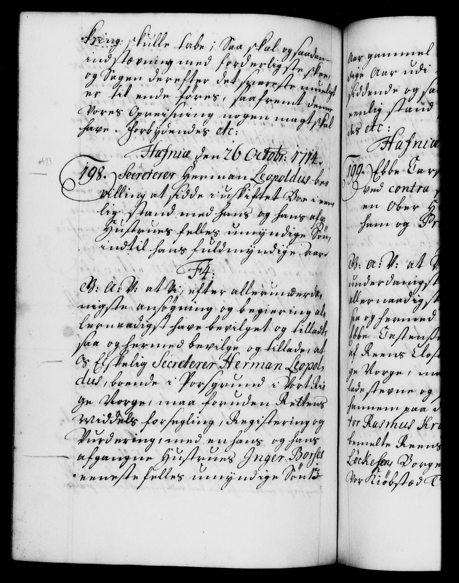 Danske Kanselli 1572-1799, AV/RA-EA-3023/F/Fc/Fca/Fcaa/L0021: Norske registre, 1712-1715, p. 372b