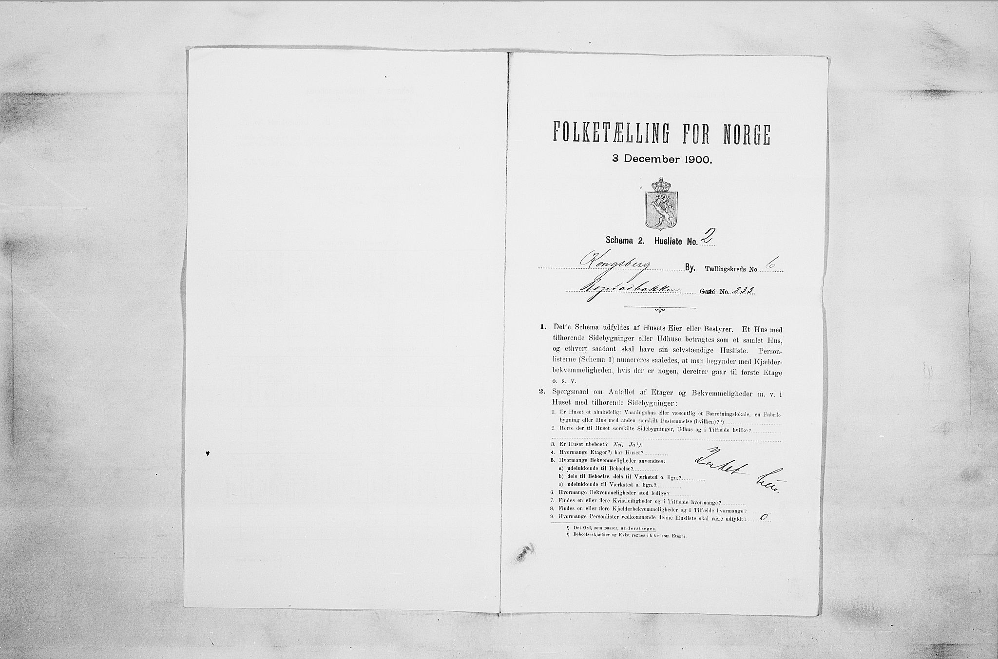 RA, 1900 census for Kongsberg, 1900, p. 1040