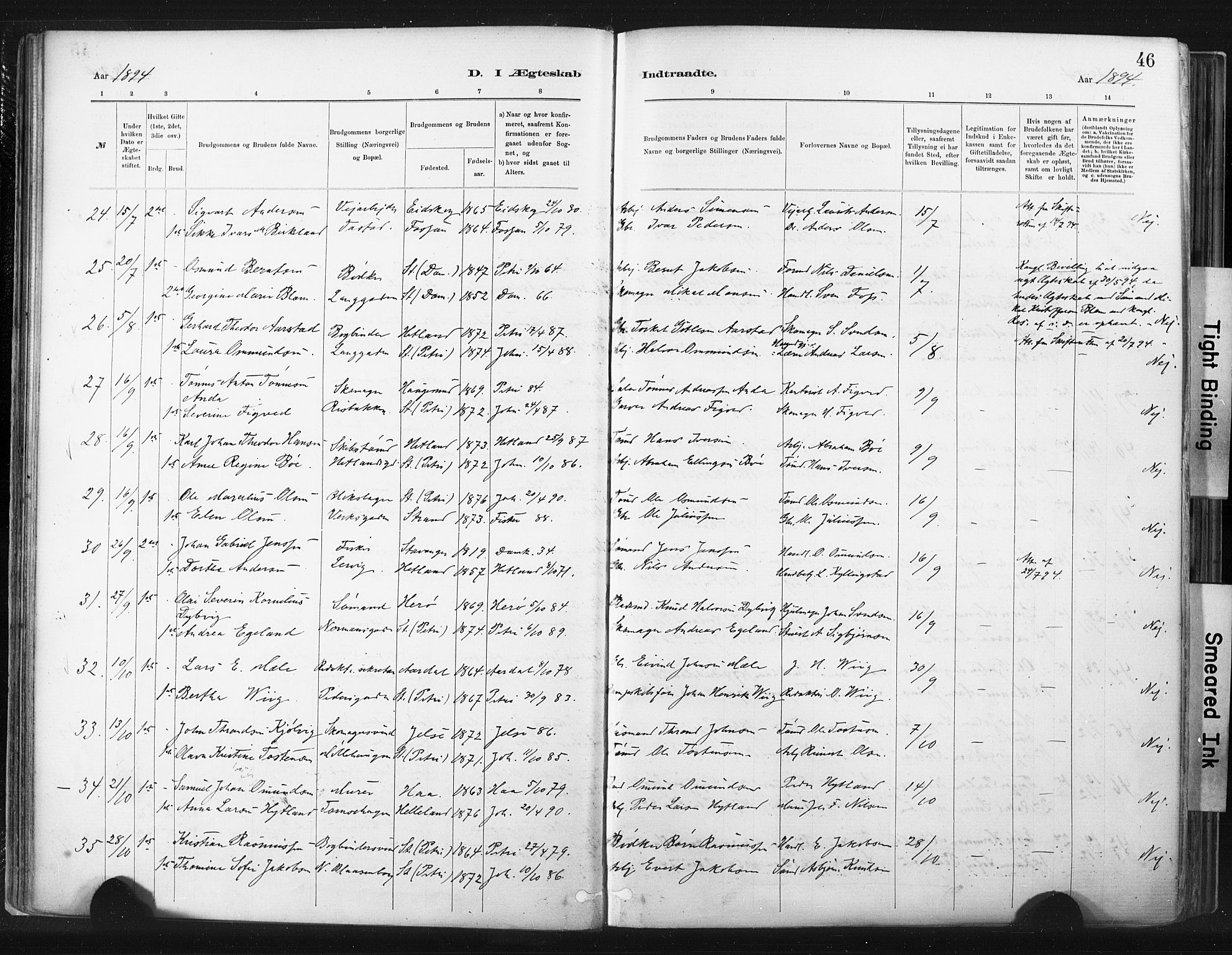 St. Johannes sokneprestkontor, AV/SAST-A-101814/001/30/30BA/L0003: Parish register (official) no. A 3, 1885-1910, p. 46