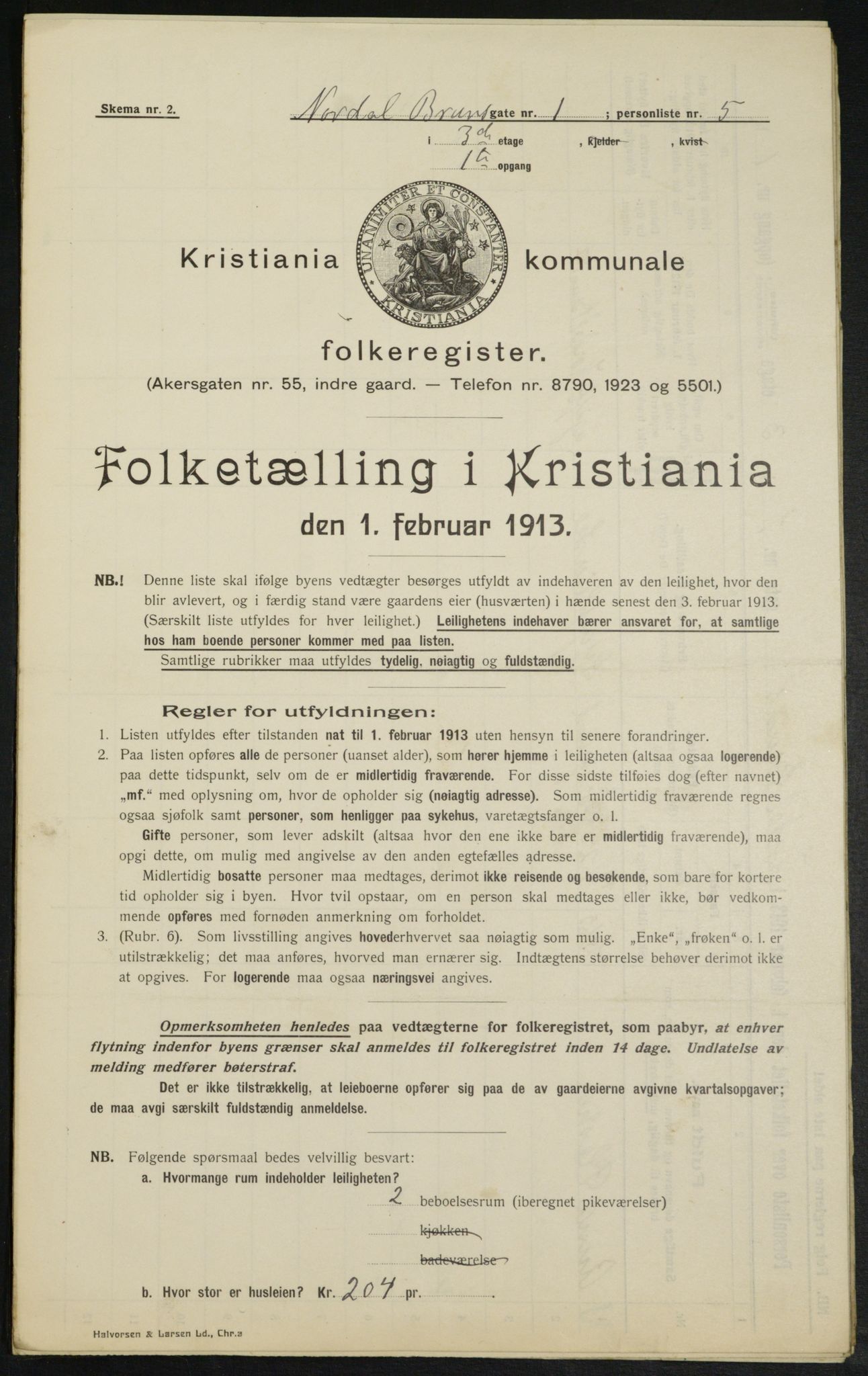 OBA, Municipal Census 1913 for Kristiania, 1913, p. 72202