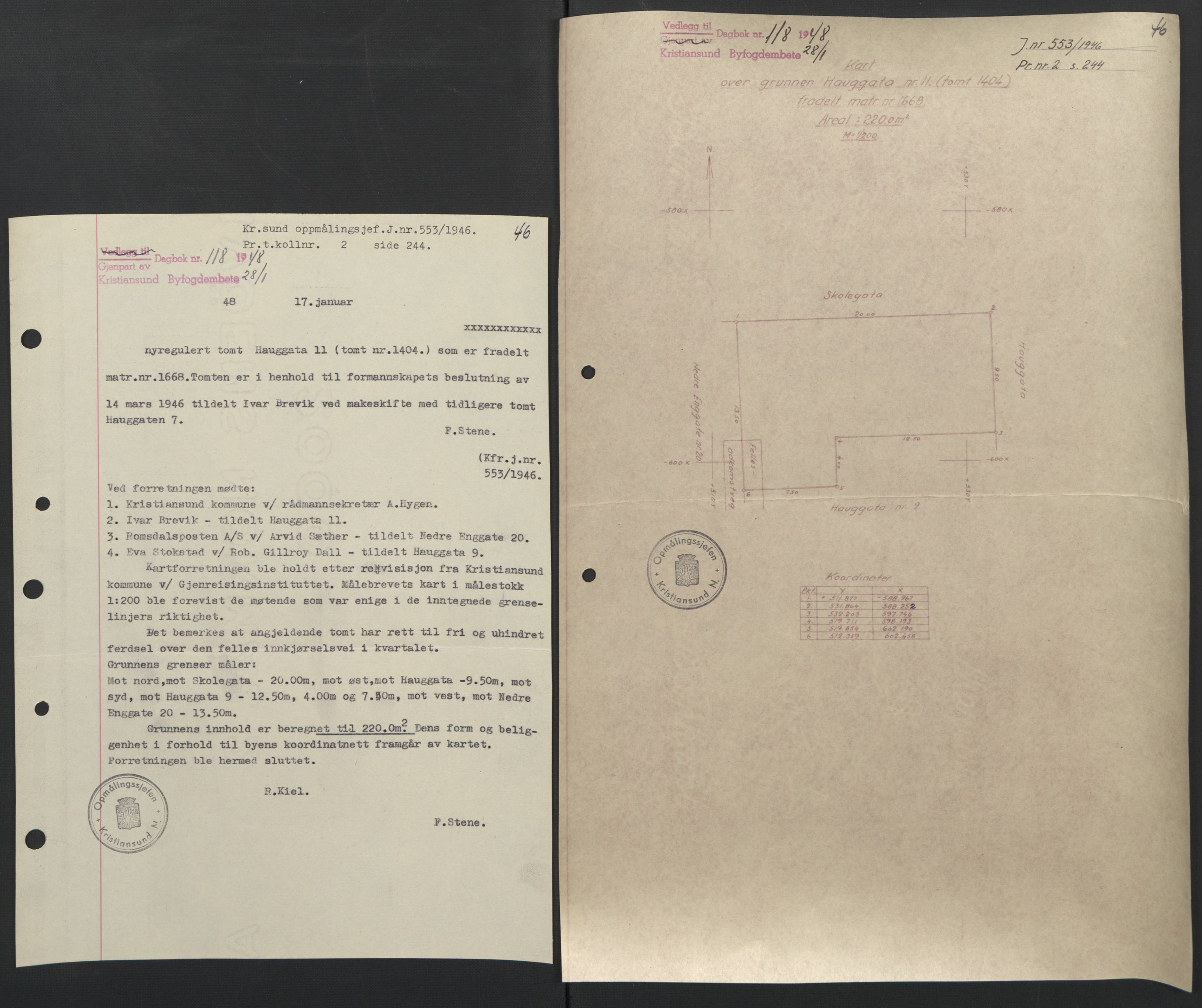 Kristiansund byfogd, AV/SAT-A-4587/A/27: Mortgage book no. 42, 1947-1950, Diary no: : 118/1948