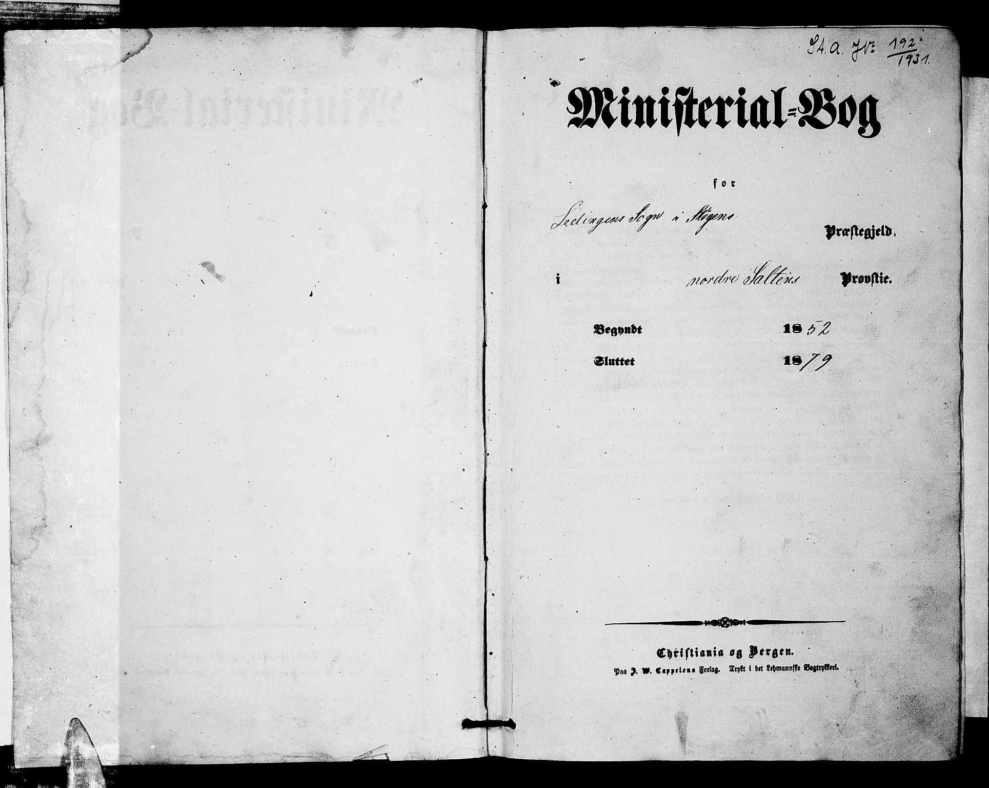 Ministerialprotokoller, klokkerbøker og fødselsregistre - Nordland, SAT/A-1459/857/L0827: Parish register (copy) no. 857C02, 1852-1879
