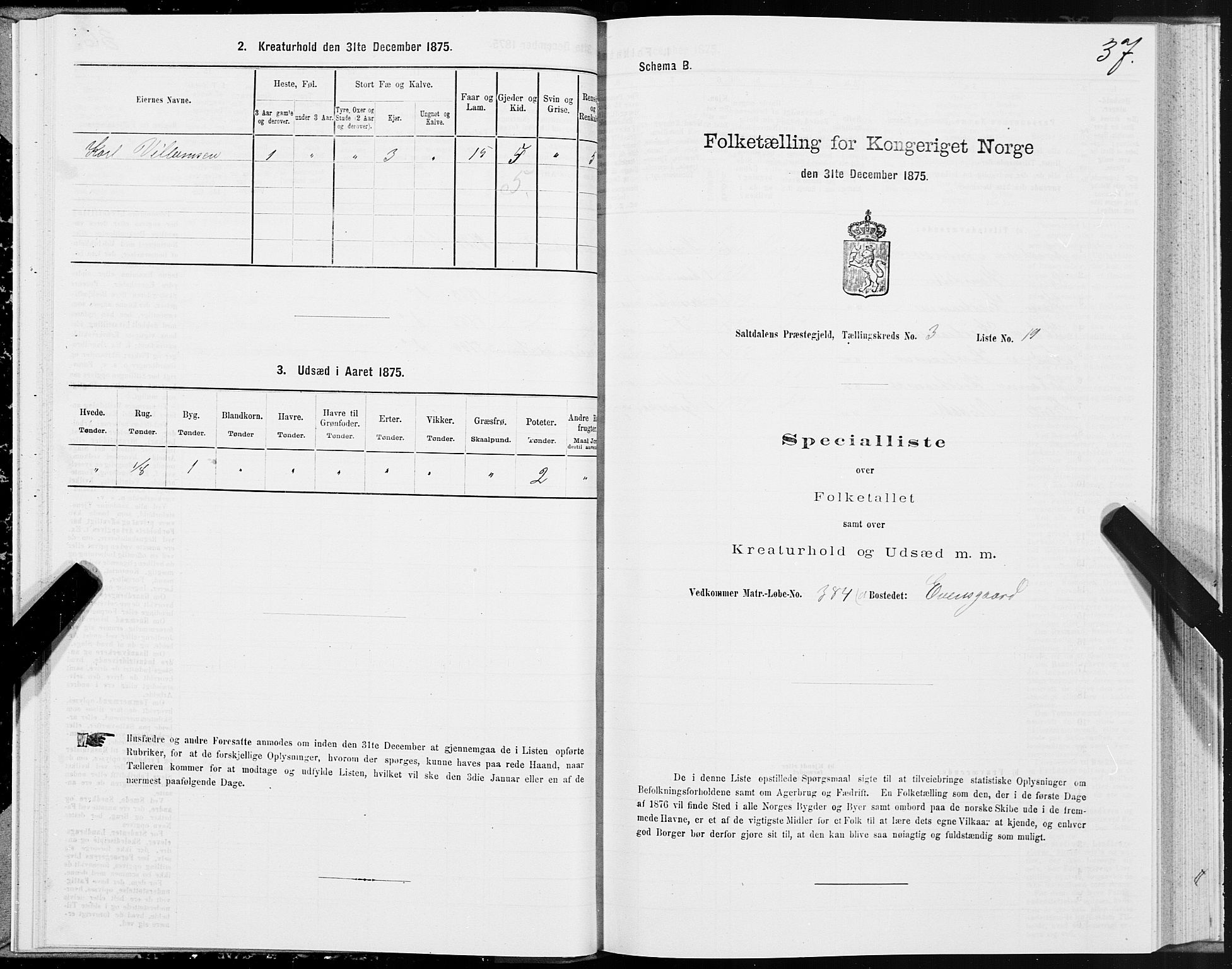 SAT, 1875 census for 1840P Saltdal, 1875, p. 2037