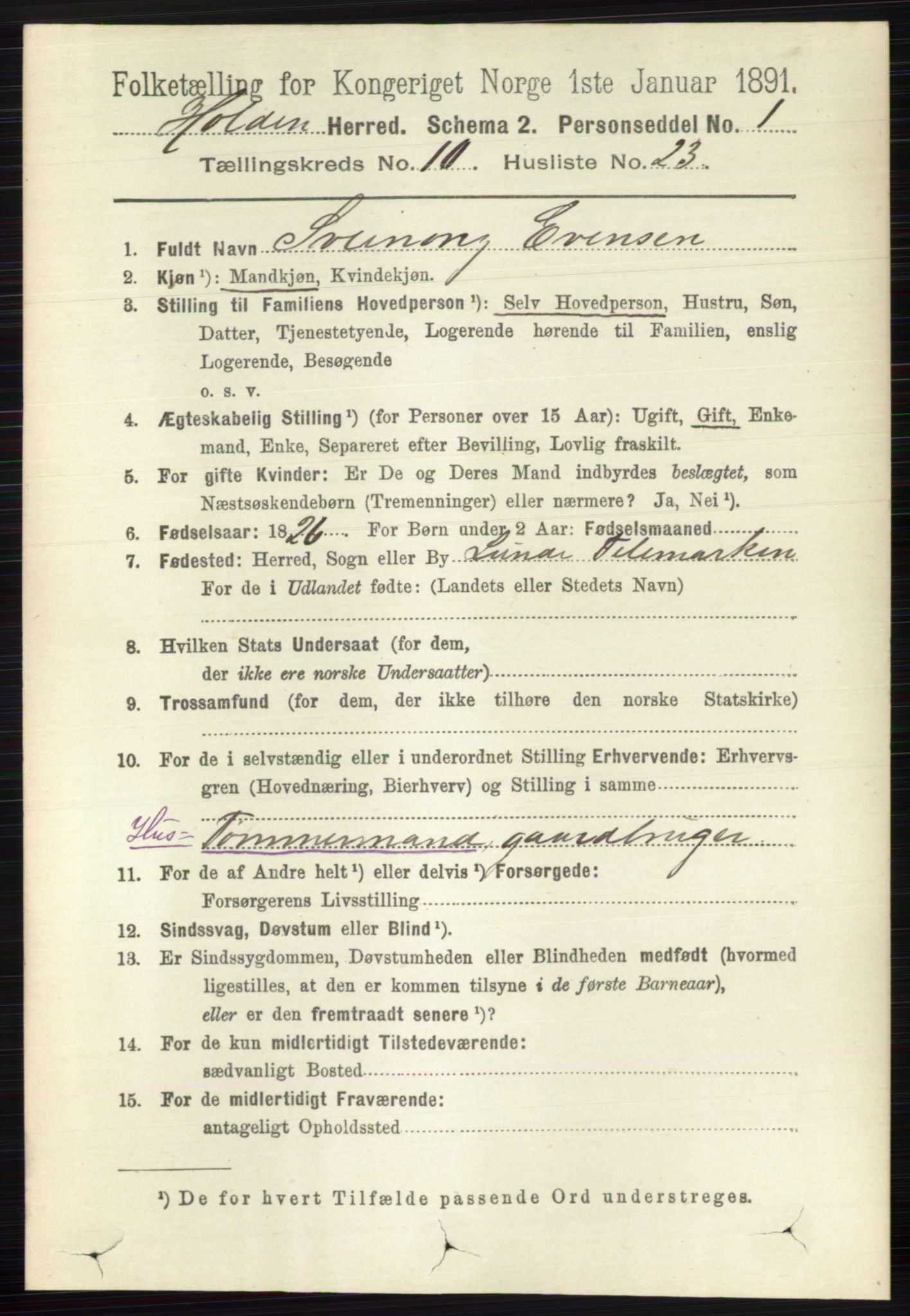 RA, 1891 census for 0819 Holla, 1891, p. 4481