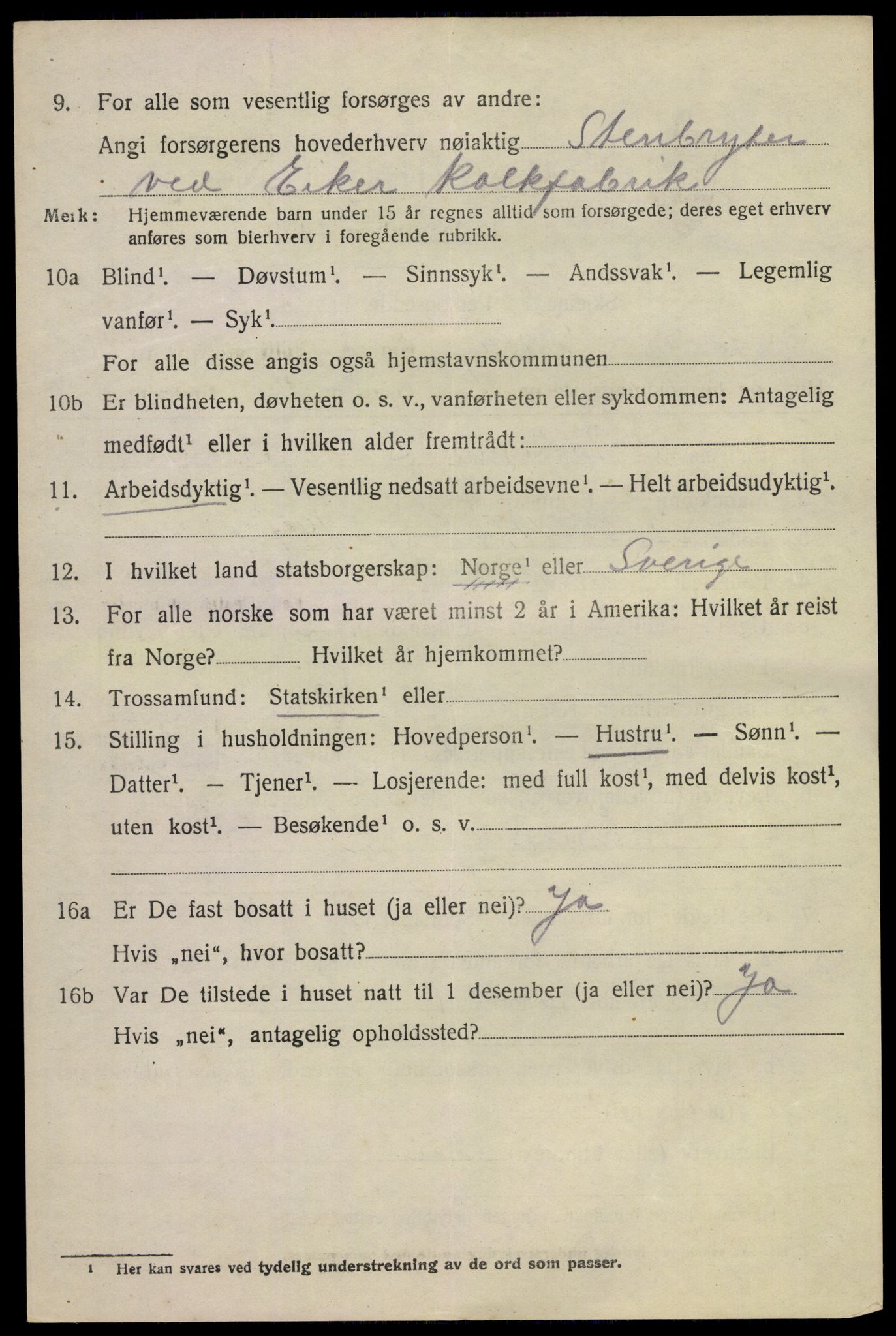 SAKO, 1920 census for Nedre Eiker, 1920, p. 9896