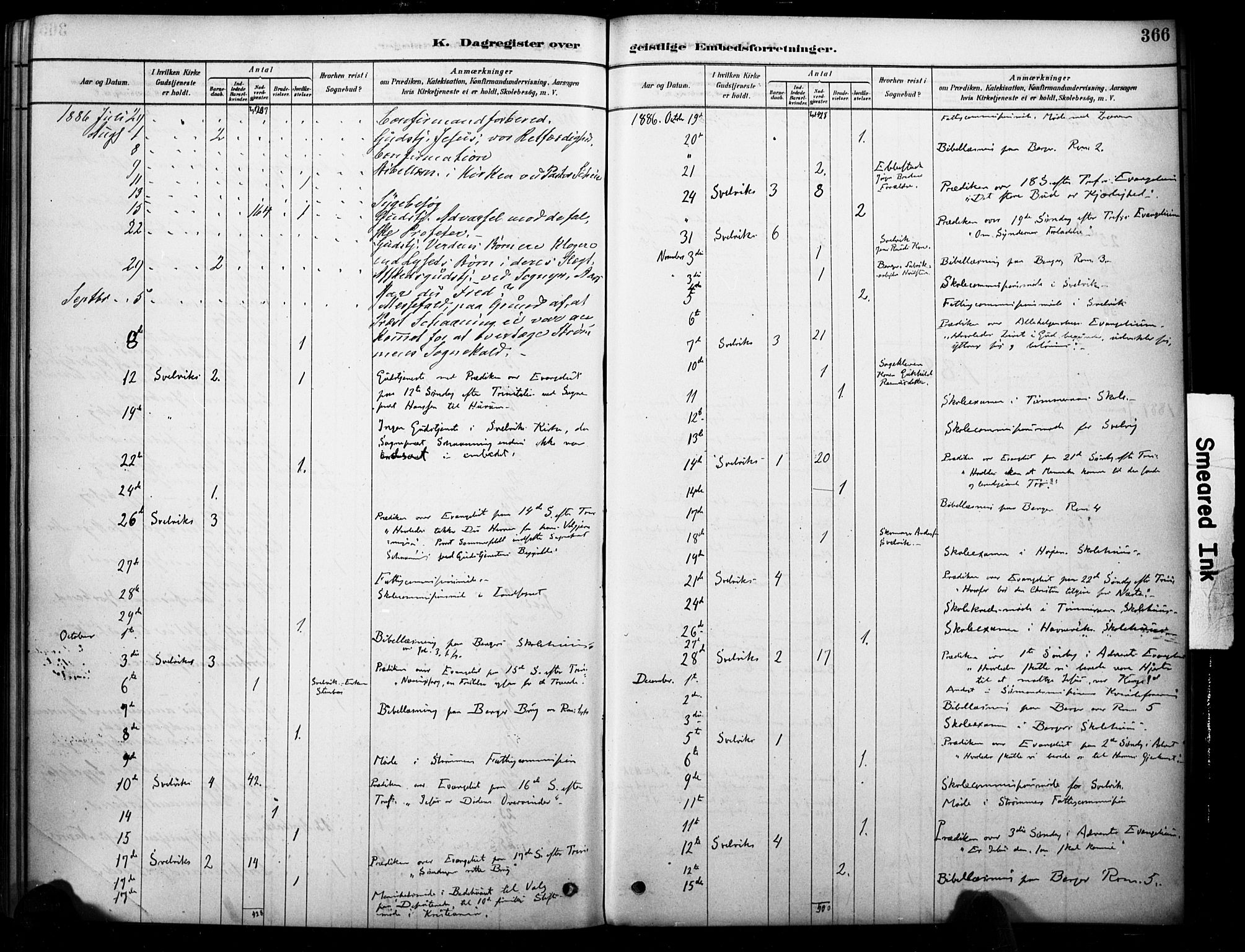 Strømm kirkebøker, AV/SAKO-A-322/F/Fb/L0001: Parish register (official) no. II 1, 1878-1899, p. 366