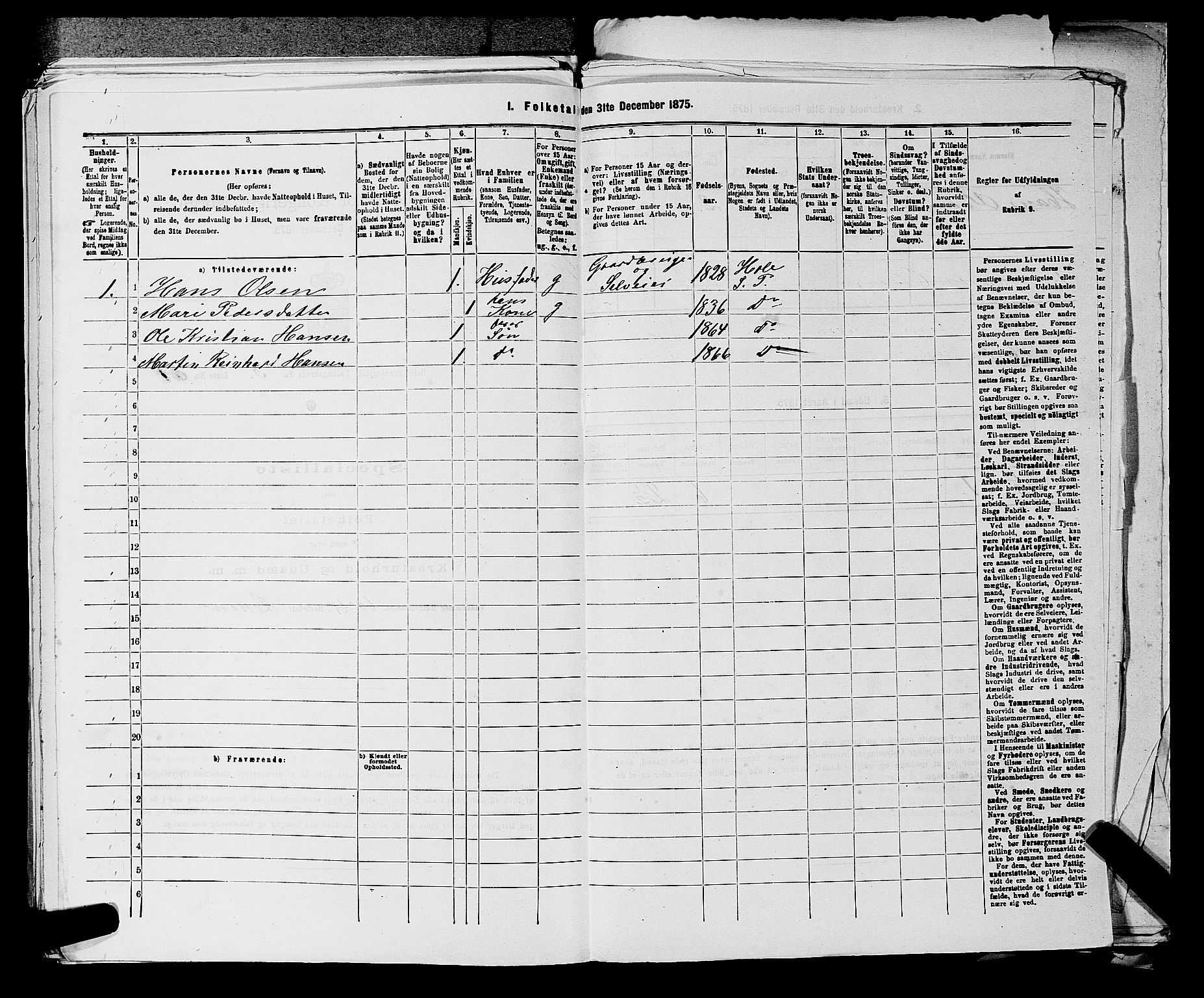 SAKO, 1875 census for 0612P Hole, 1875, p. 622