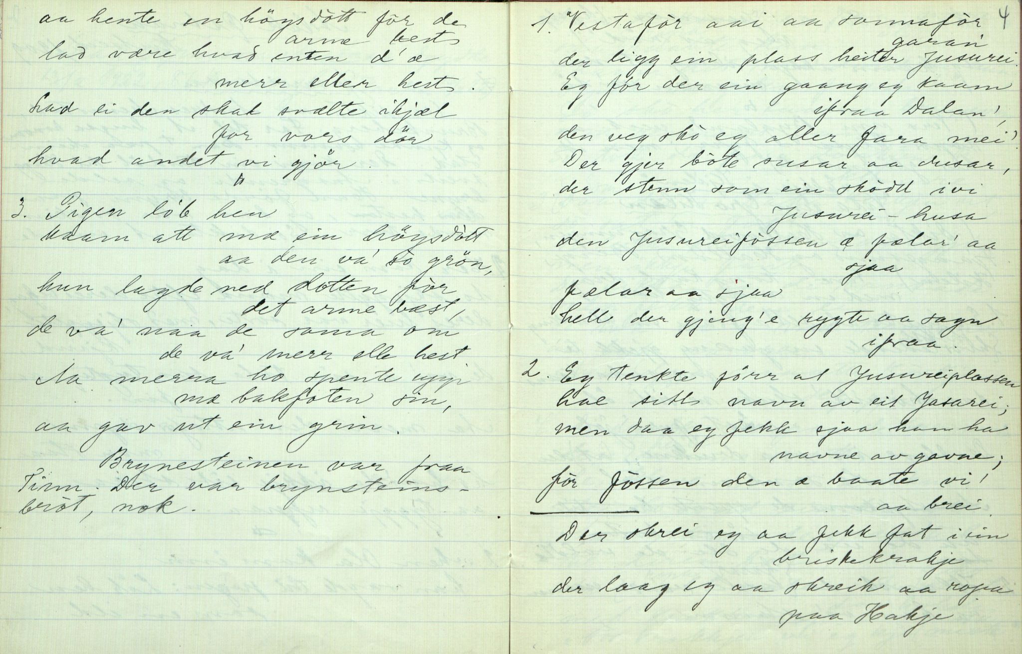 Rikard Berge, TEMU/TGM-A-1003/F/L0003/0006: 061-100 Innholdslister / 66 Folkevisur, stev m.m., 1909, p. 3-4