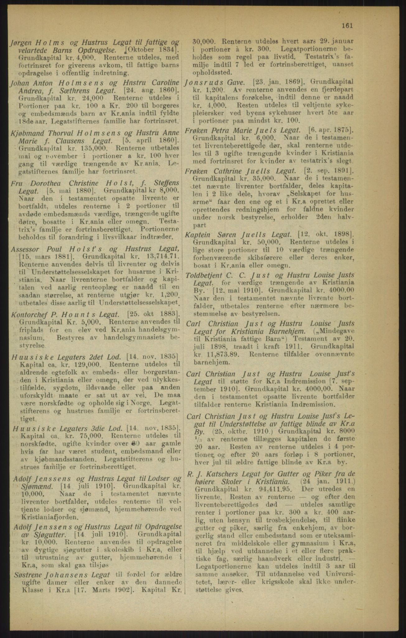 Kristiania/Oslo adressebok, PUBL/-, 1915, p. 161