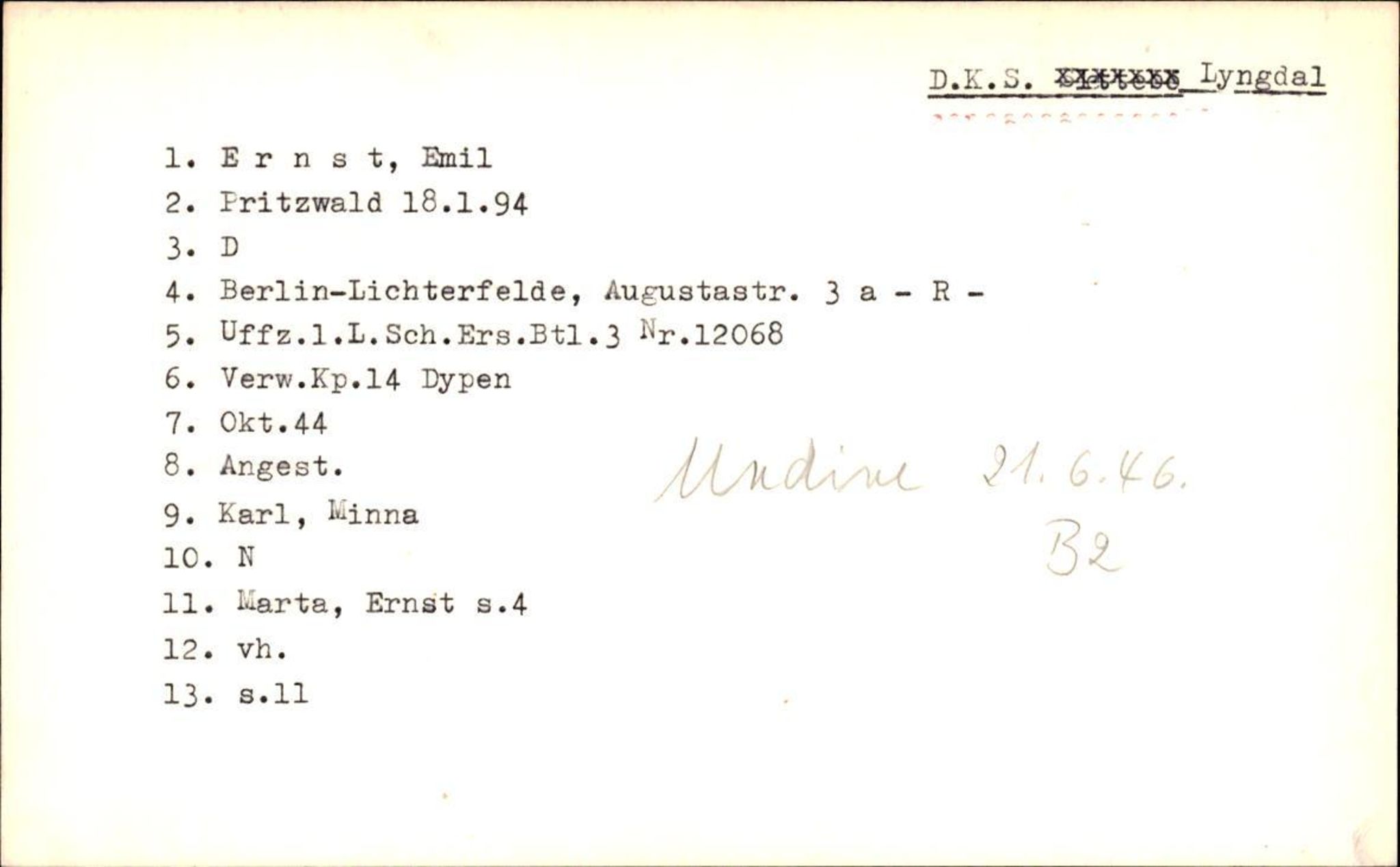 Hjemsendte tyskere , AV/RA-RAFA-6487/D/Db/L0010: Ergel-Fyhn, 1945-1947, p. 27