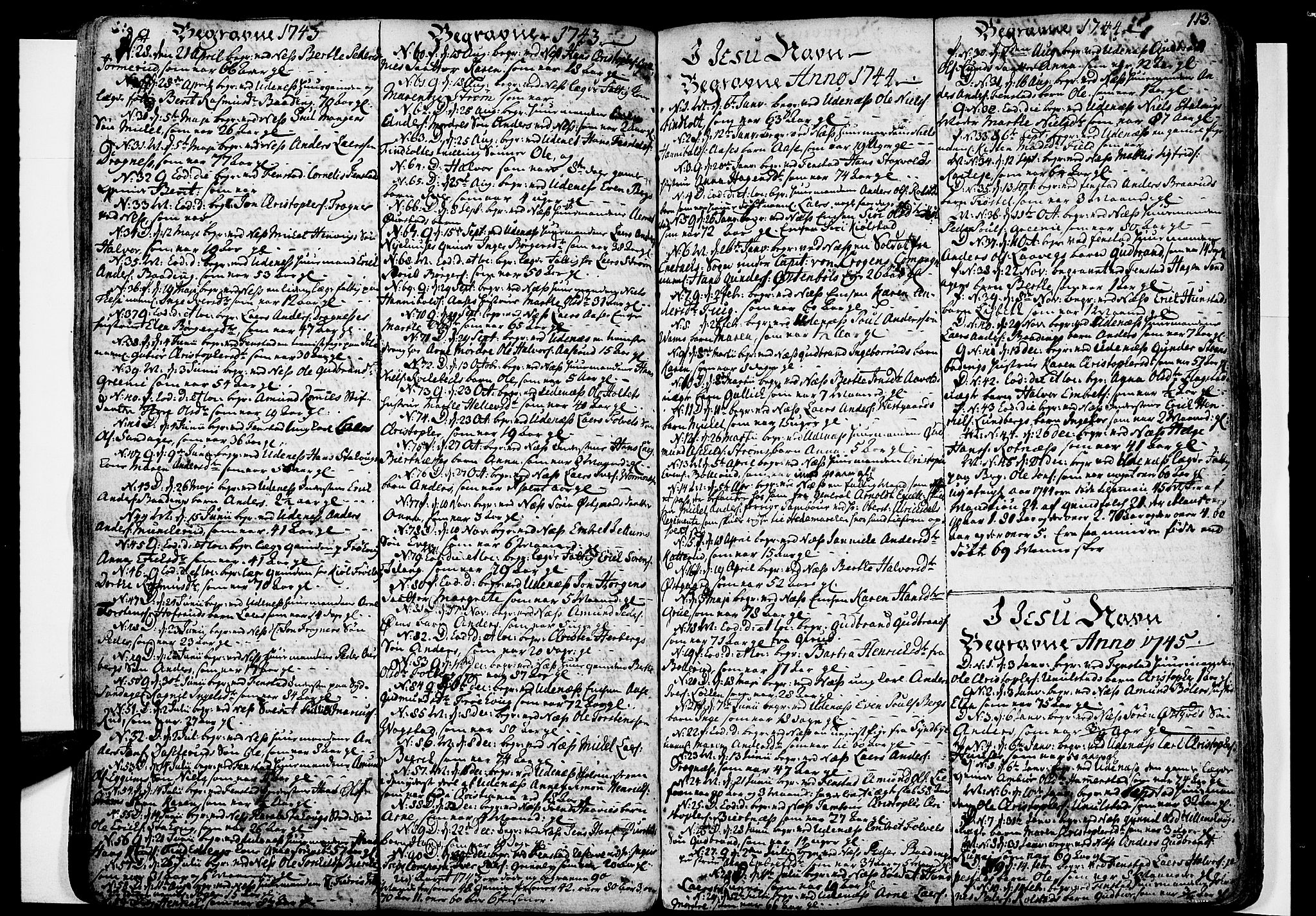 Nes prestekontor Kirkebøker, SAO/A-10410/F/Fa/L0003: Parish register (official) no. I 3, 1734-1781, p. 113