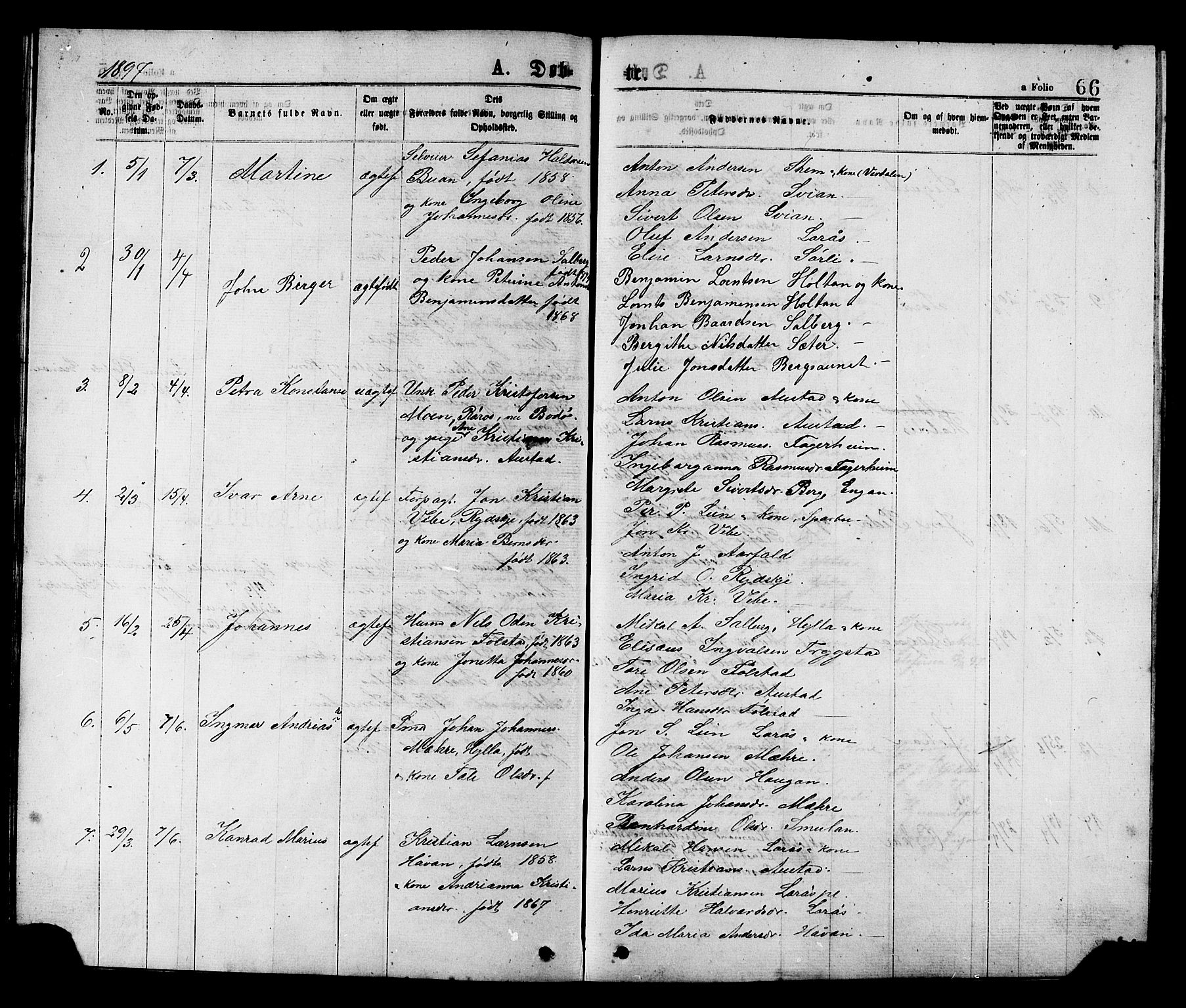 Ministerialprotokoller, klokkerbøker og fødselsregistre - Nord-Trøndelag, SAT/A-1458/731/L0311: Parish register (copy) no. 731C02, 1875-1911, p. 66