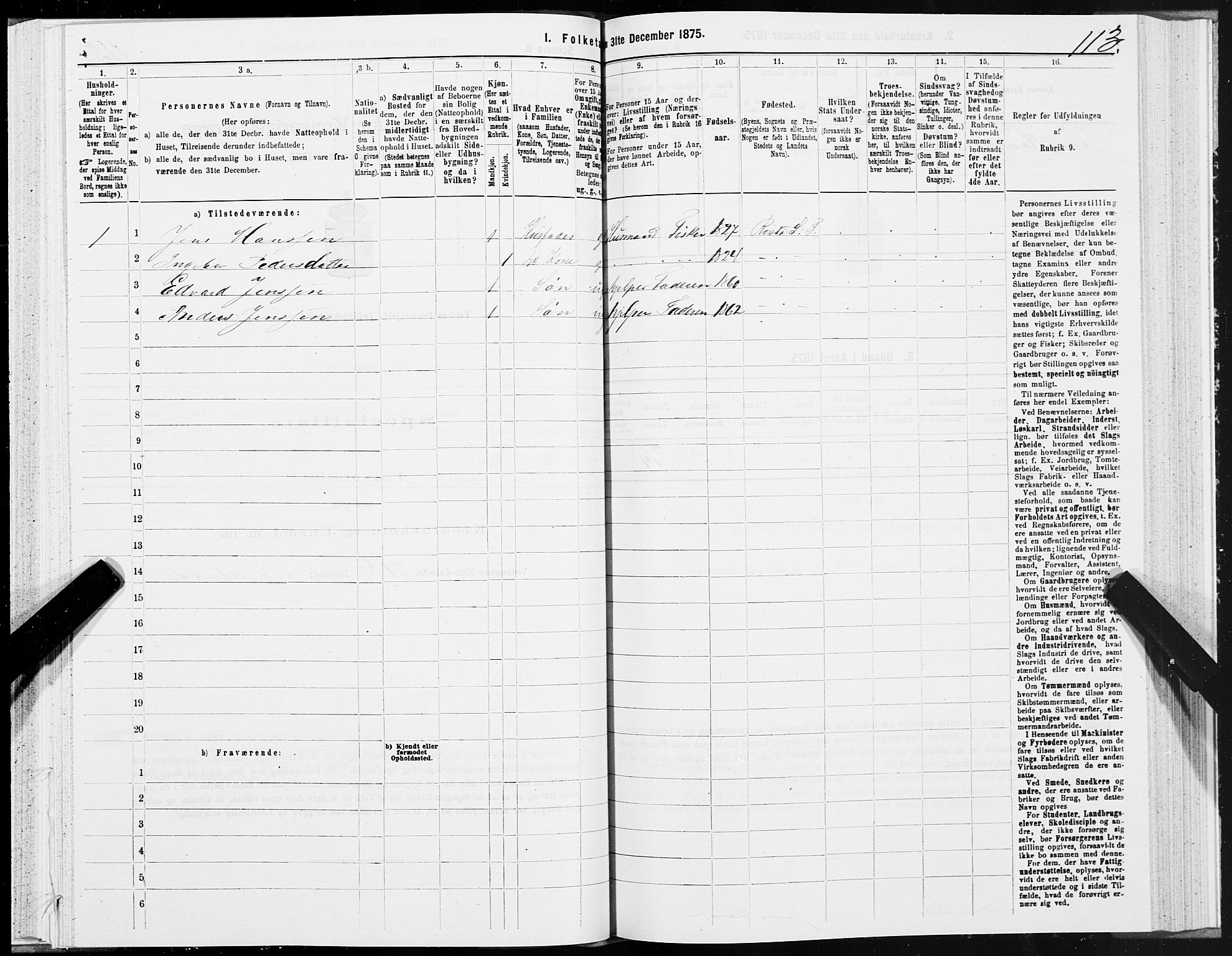 SAT, 1875 census for 1845P Folda, 1875, p. 1113