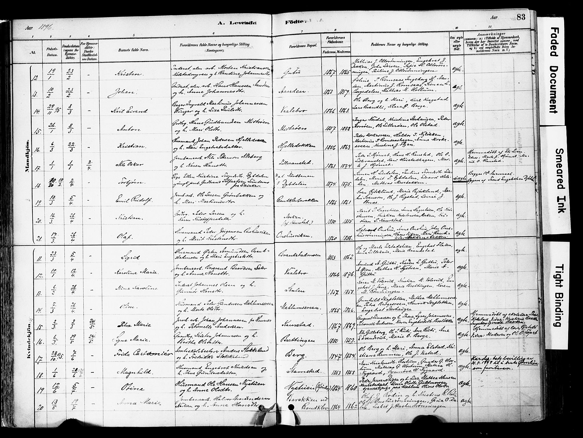 Ringebu prestekontor, AV/SAH-PREST-082/H/Ha/Haa/L0008: Parish register (official) no. 8, 1878-1898, p. 83